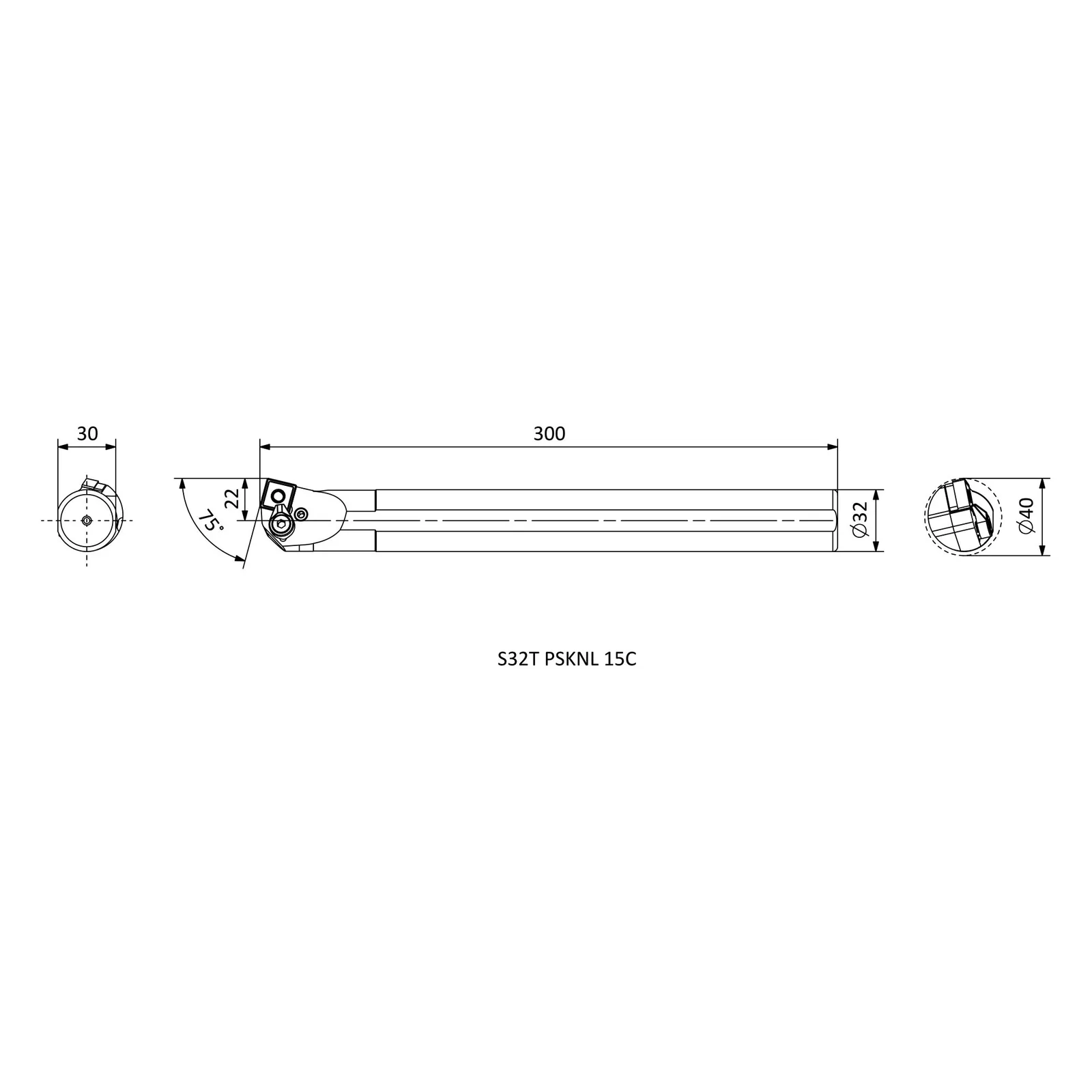 S32T PSKNL 15C &mdash; dimensioned drawing
