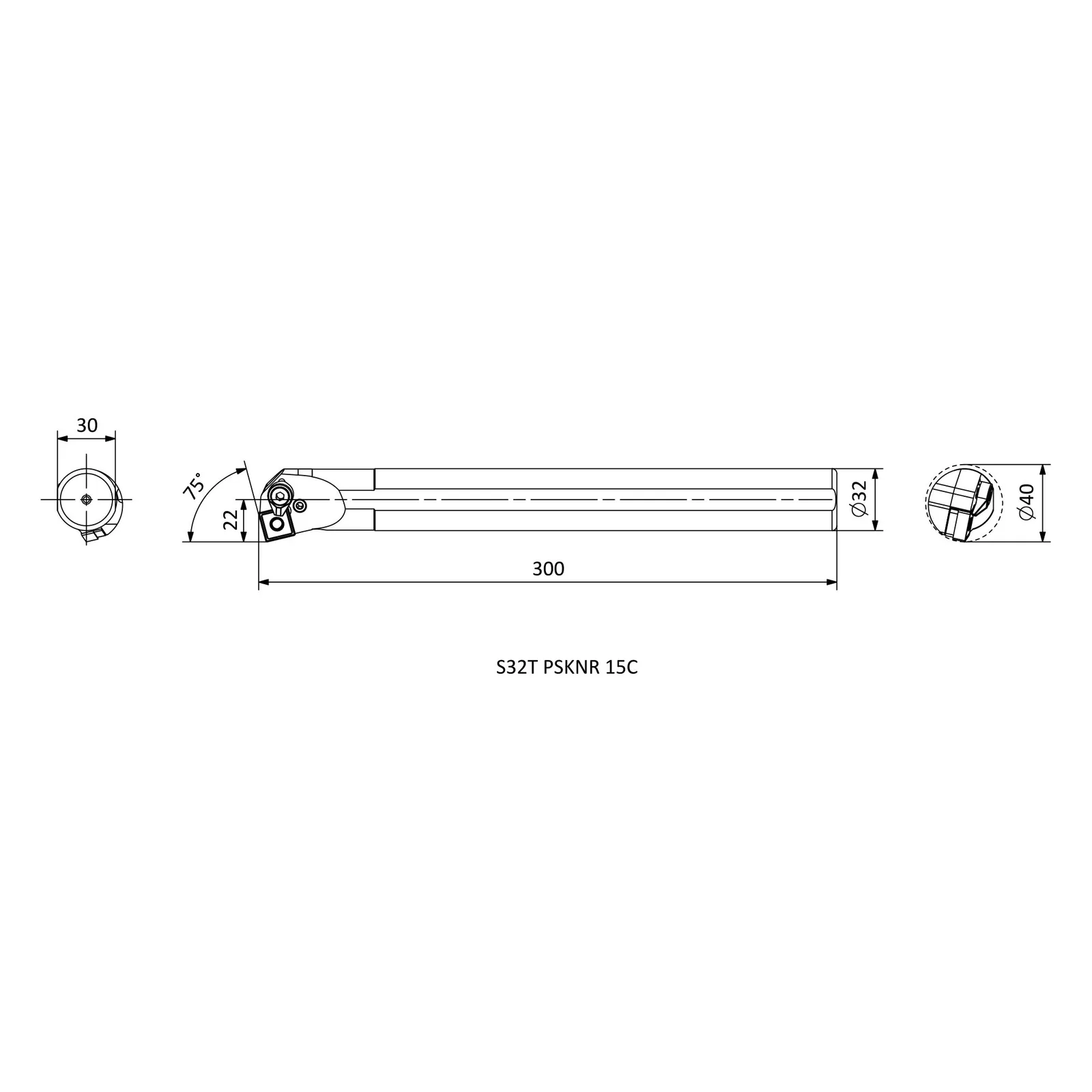 S32T PSKNR 15C &mdash; dimensioned drawing
