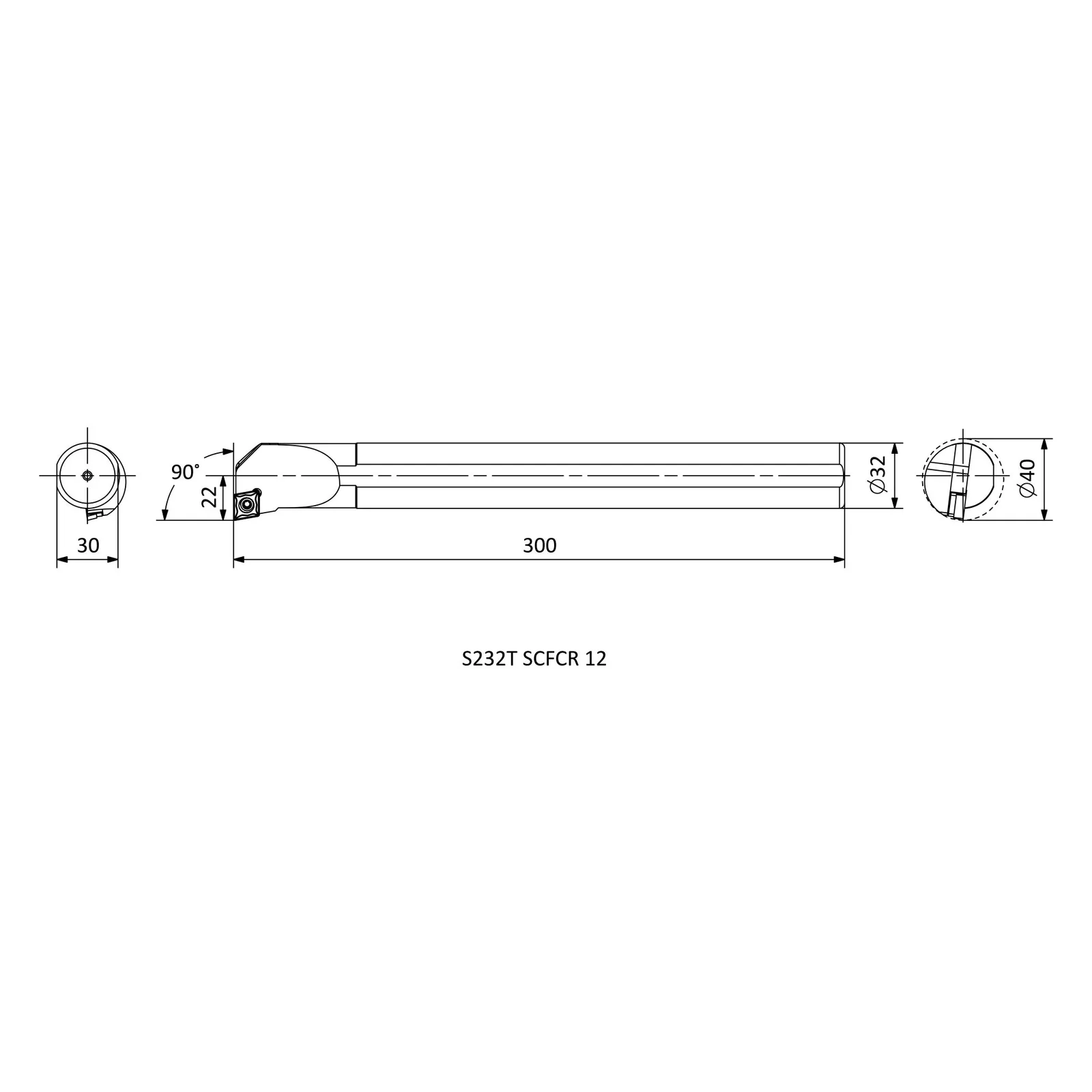 S32T SCFCR 12 &mdash; dimensioned drawing