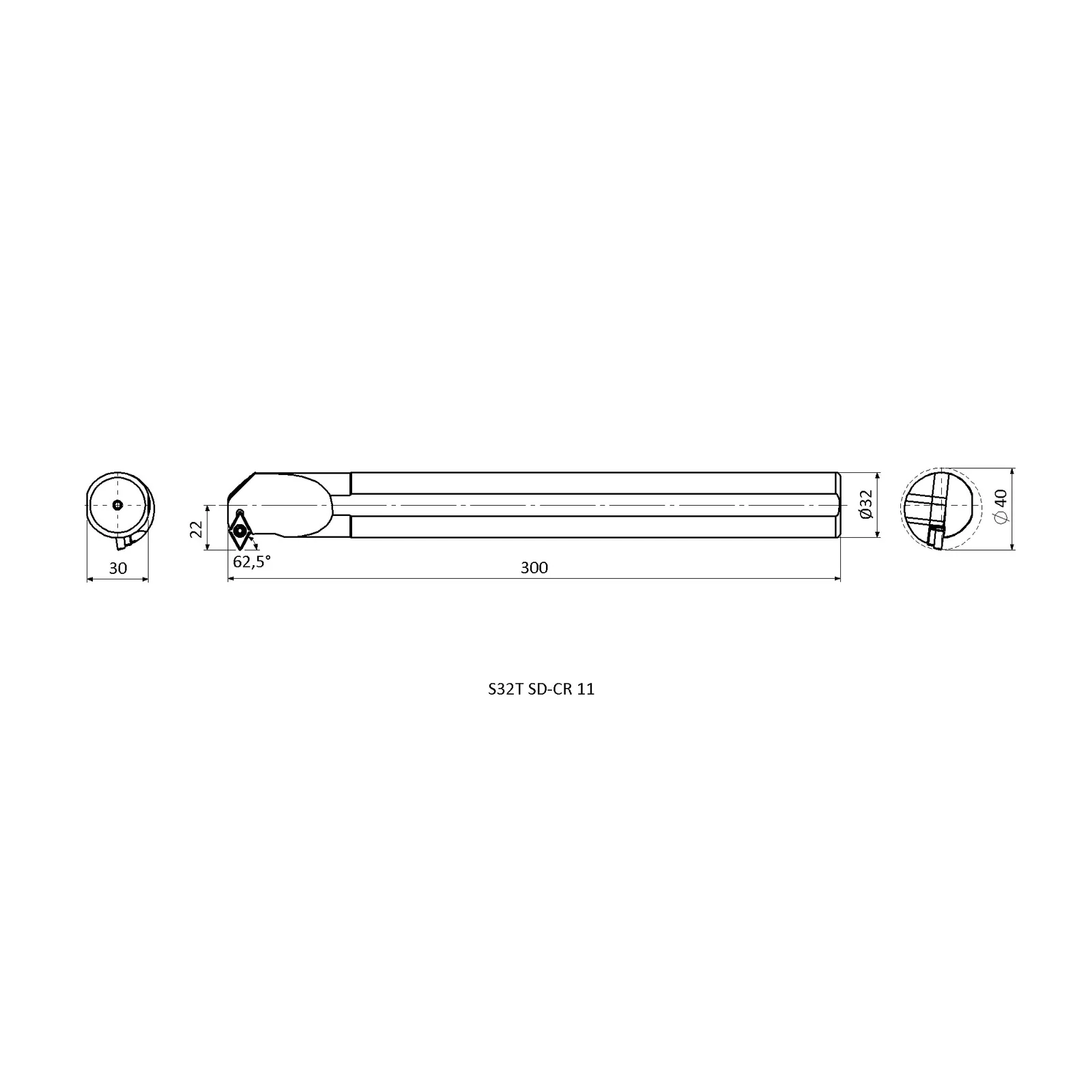S32T SD-CR 11 &mdash; dimensioned drawing