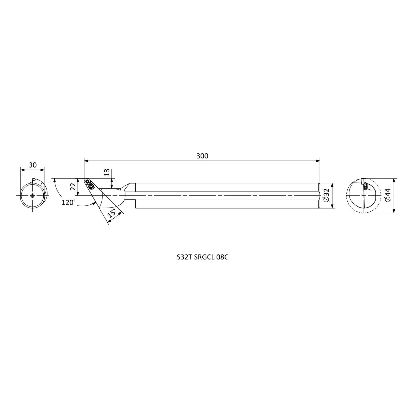 S32T SRGCL 08C &mdash; dimensioned drawing