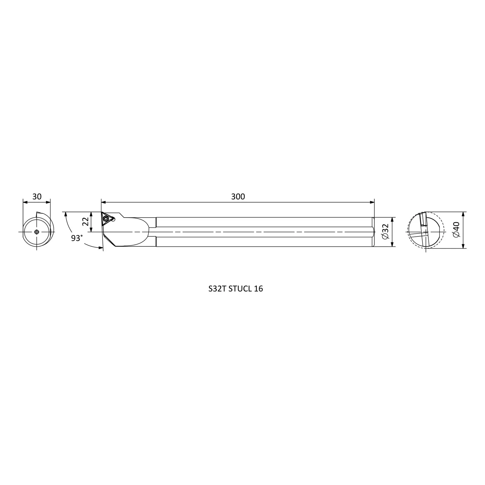 S32T STUCL 16 &mdash; dimensioned drawing