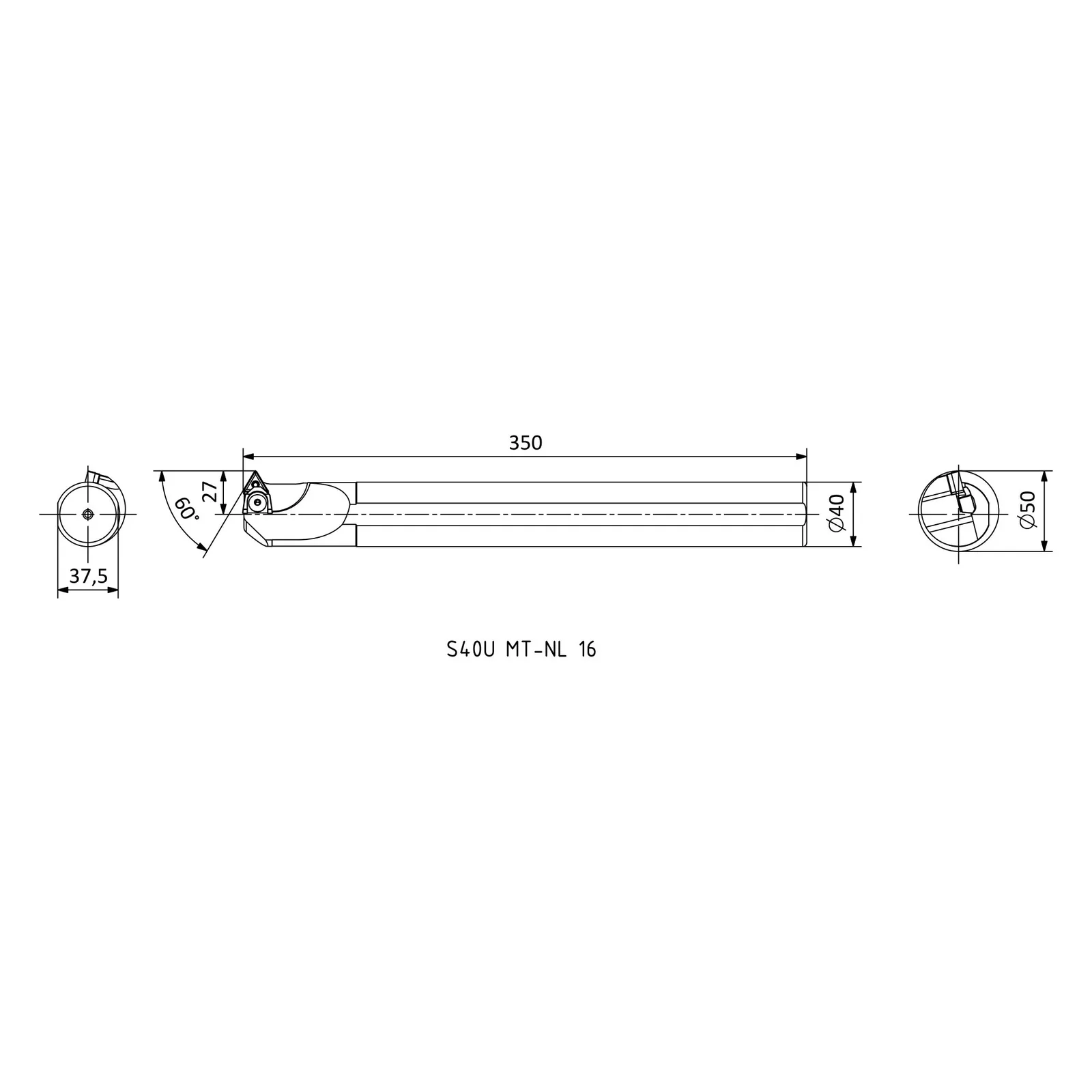 S40U MT-NL 16 &mdash; dimensioned drawing