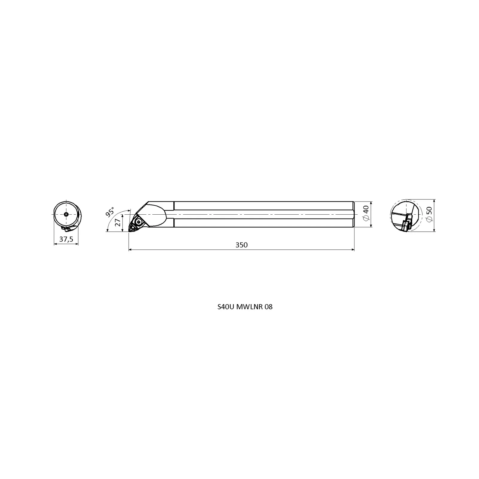 S40U MWLNR 08 &mdash; dimensioned drawing