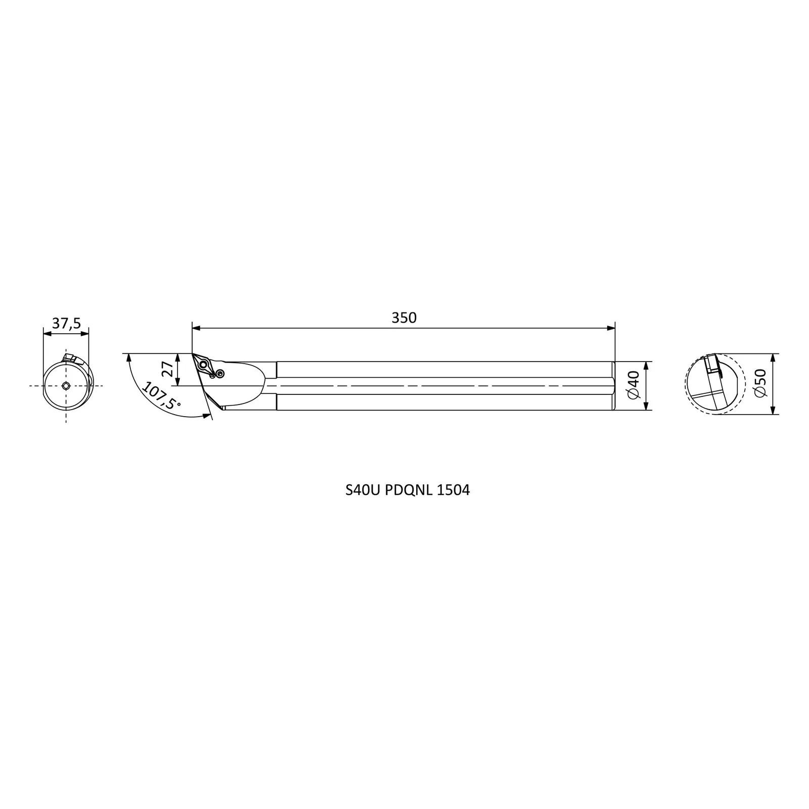 S40U PDQNL 1504 &mdash; dimensioned drawing