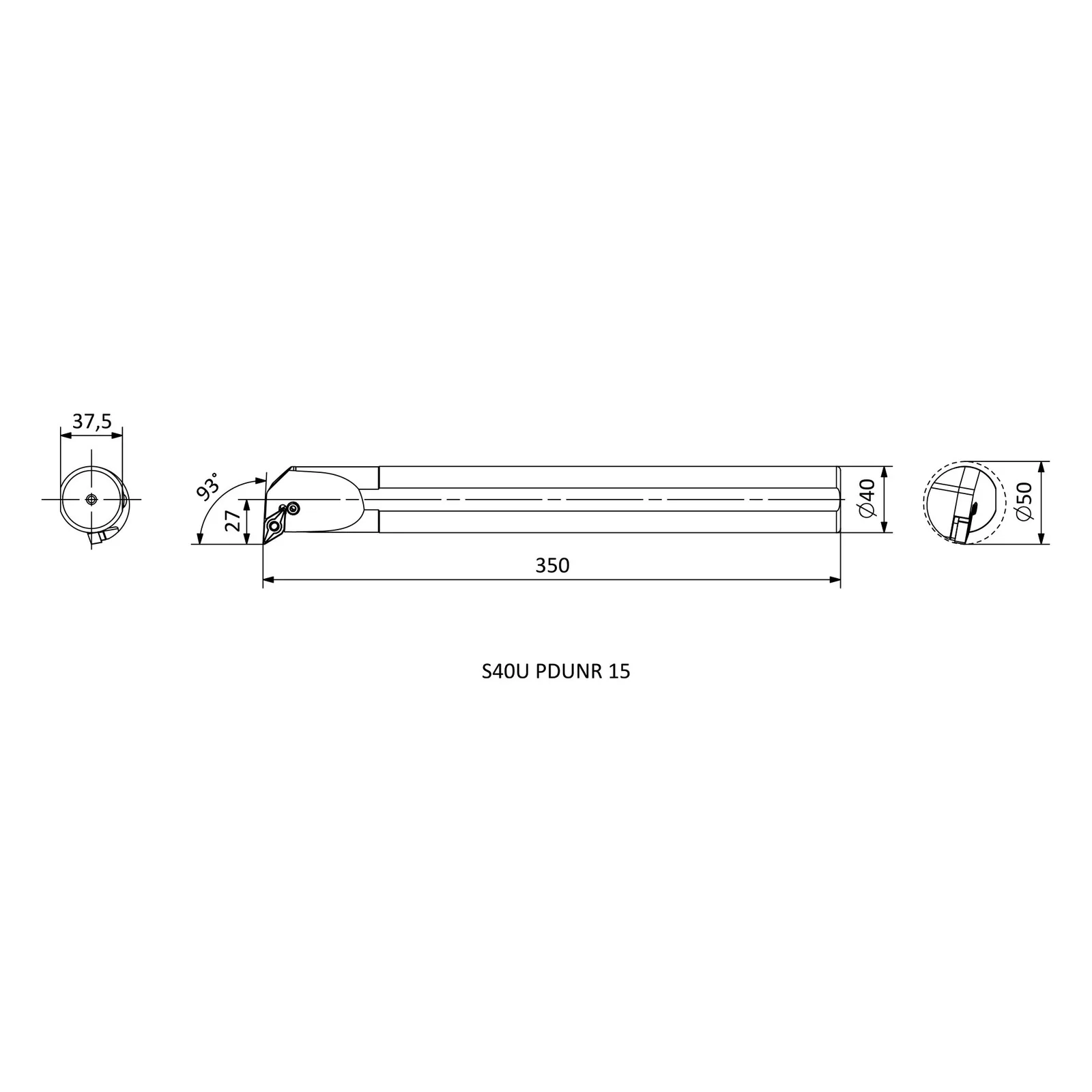 S40U PDUNR 15 &mdash; dimensioned drawing