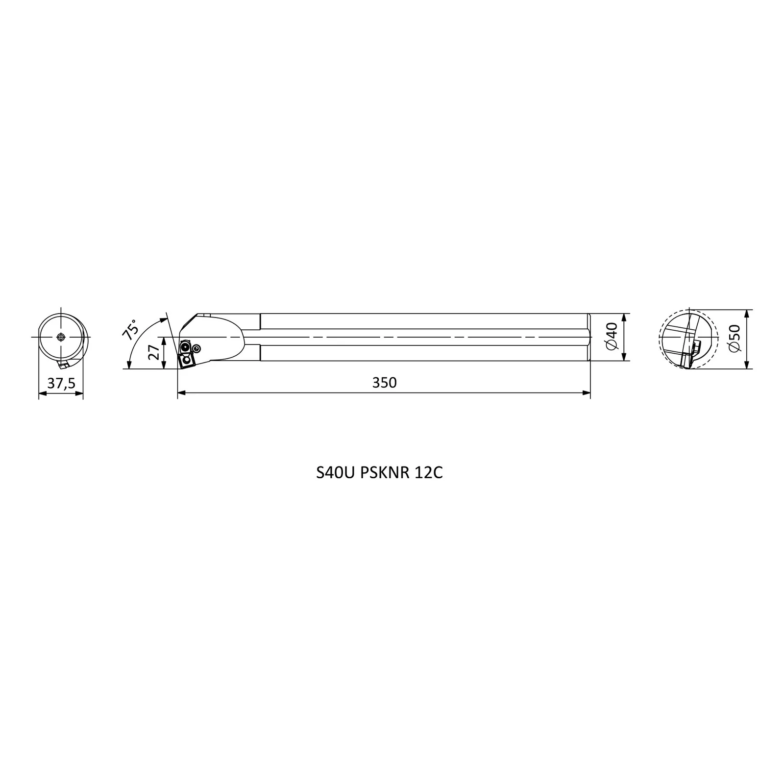 S40U PSKNR 12C &mdash; dimensioned drawing