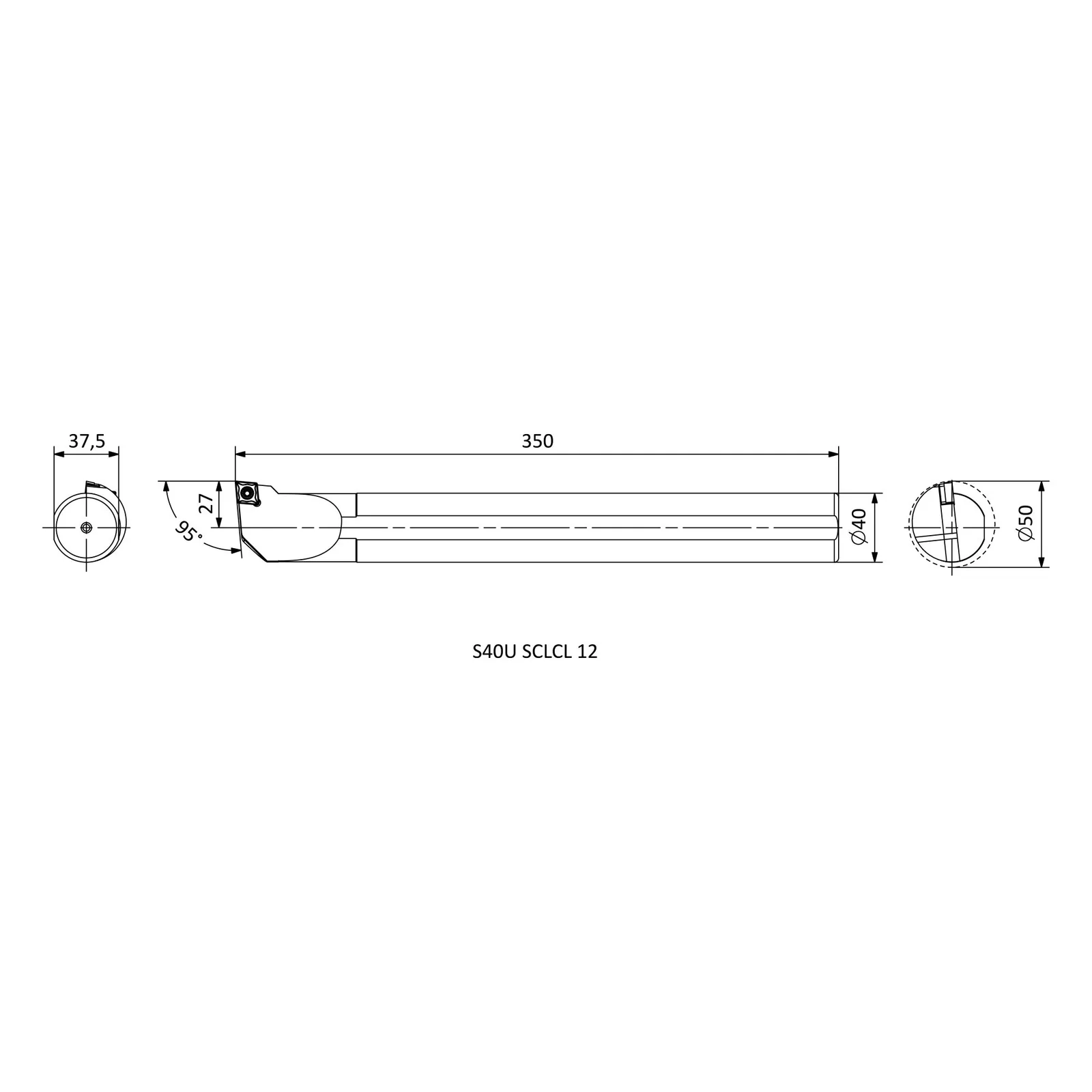 S40U SCLCL 12 &mdash; dimensioned drawing