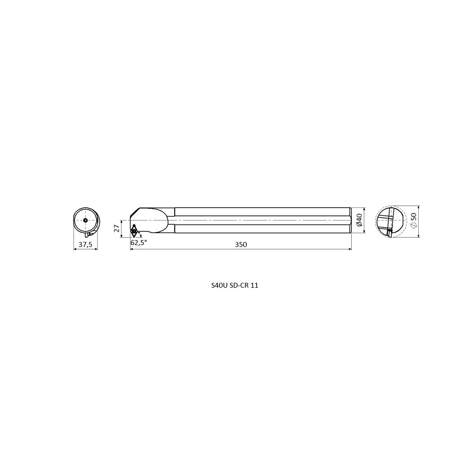 S40U SD-CR 11 &mdash; dimensioned drawing