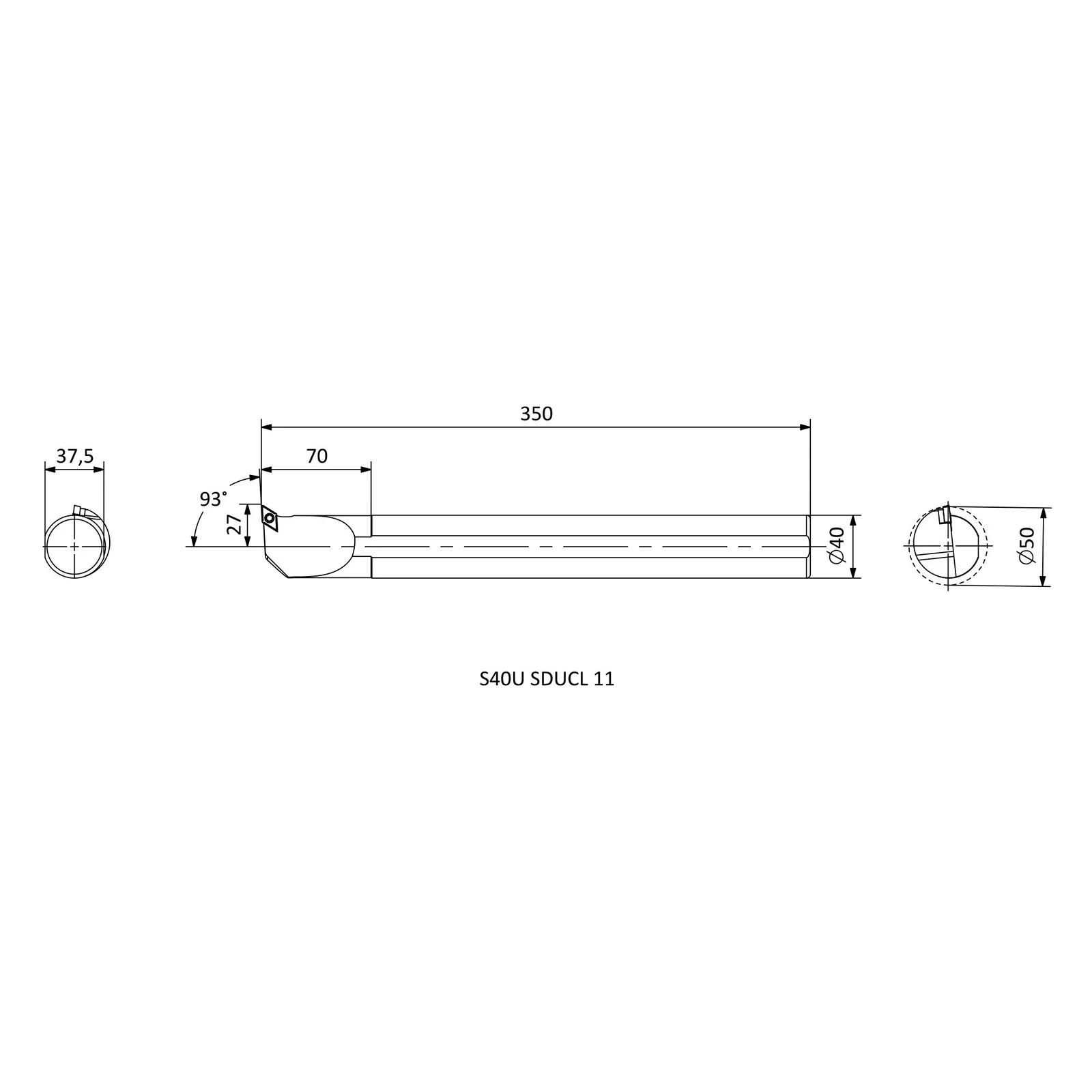 S40U SDUCL 11 &mdash; dimensioned drawing