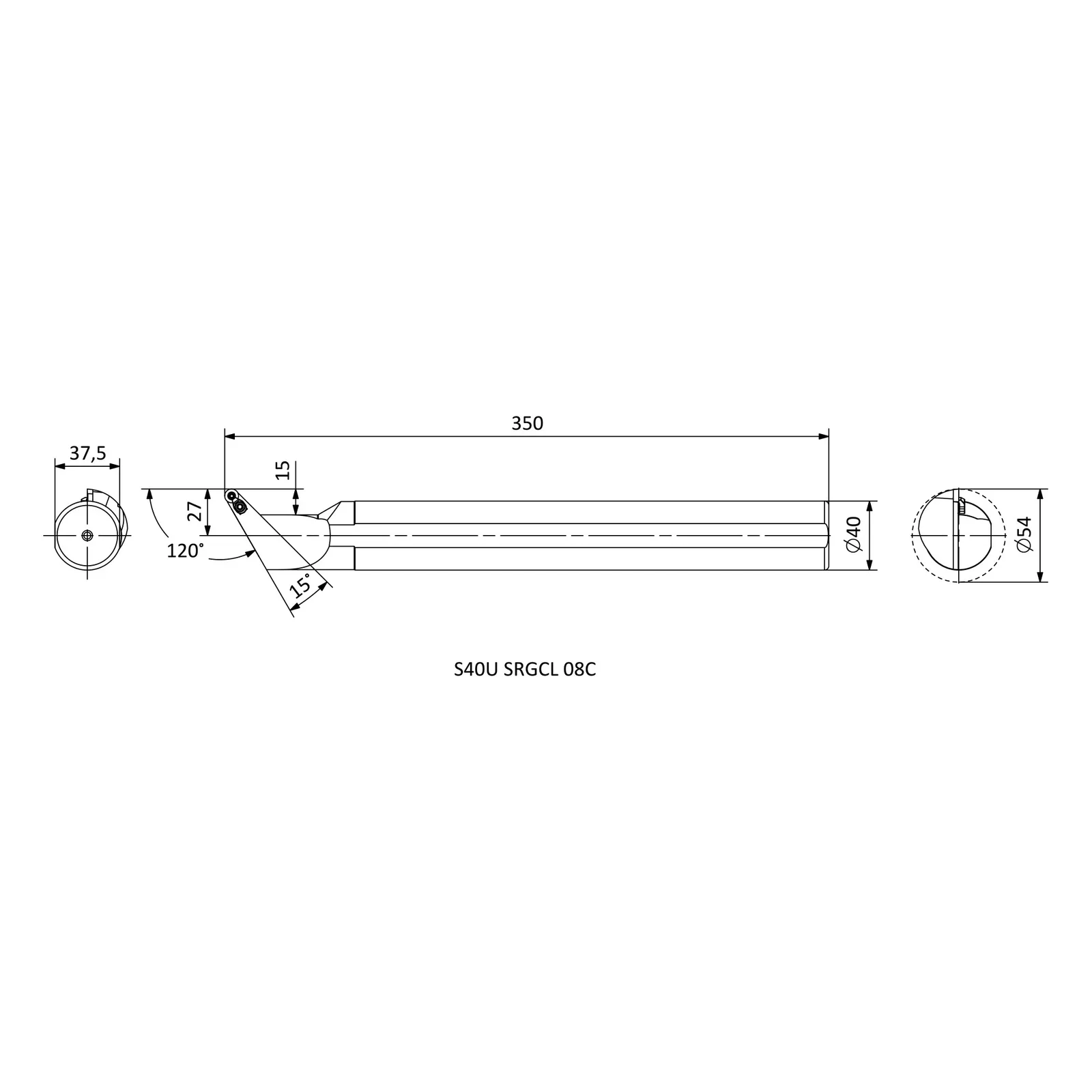 S40U SRGCL 08C &mdash; dimensioned drawing