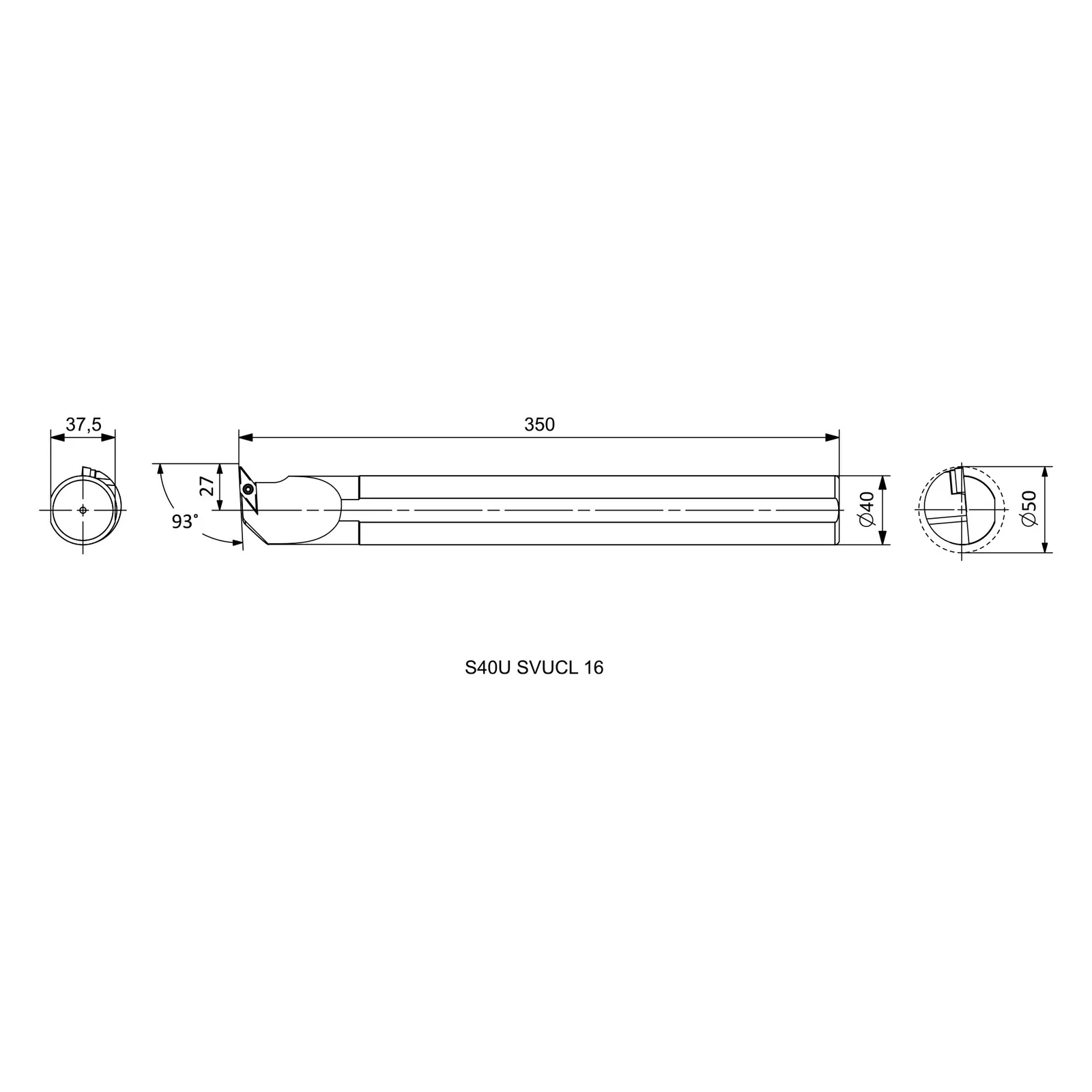 S40U SVUCL 16 &mdash; dimensioned drawing