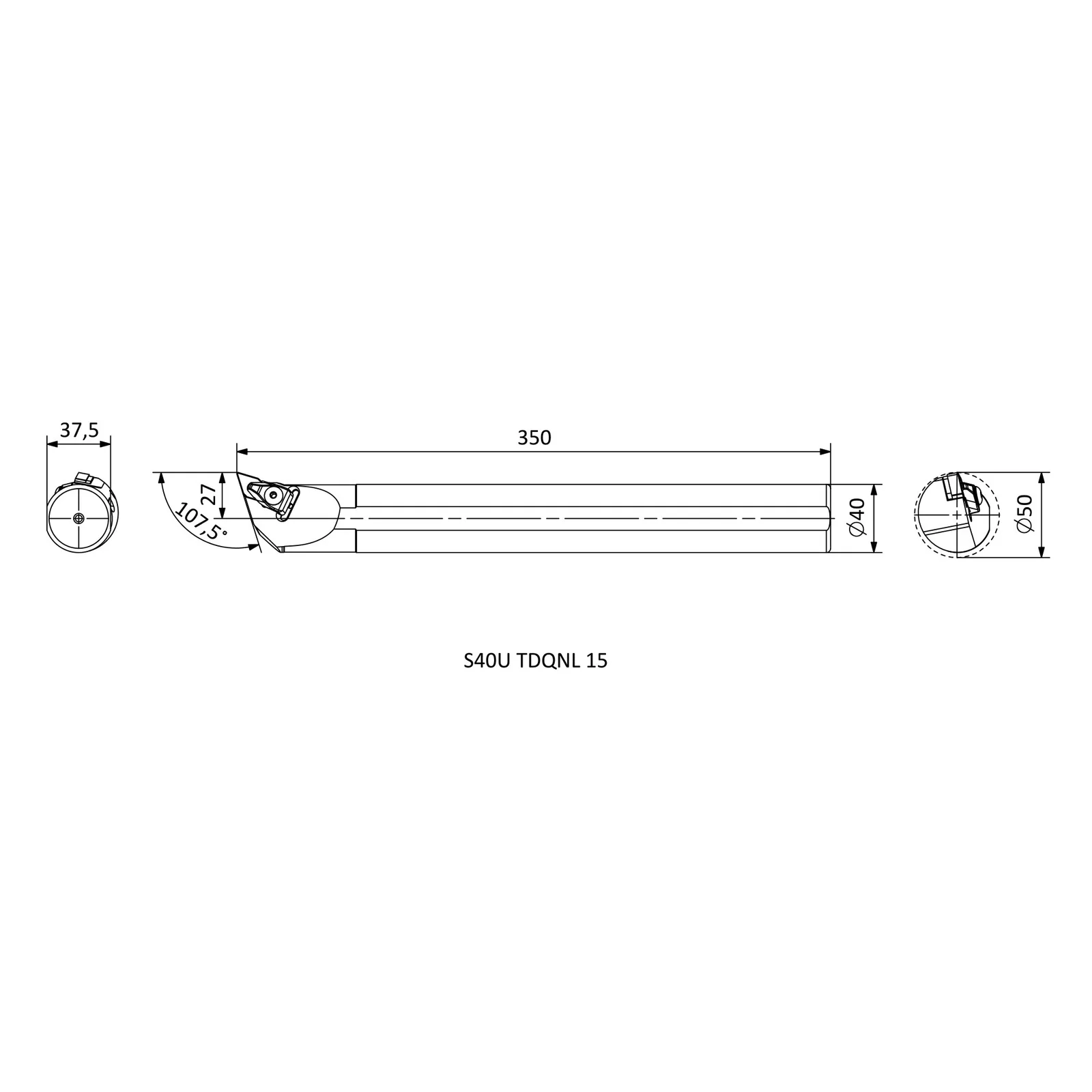 S40U TDQNL 15 &mdash; dimensioned drawing