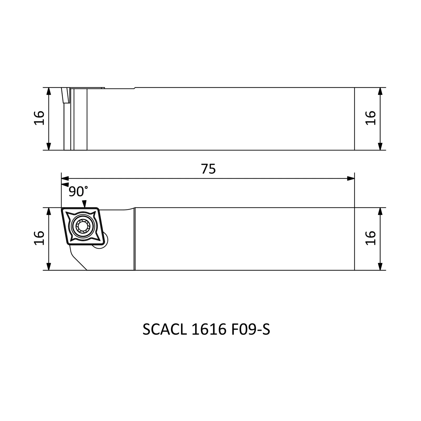 SCACL 1616 F09-S &mdash; dimensioned drawing