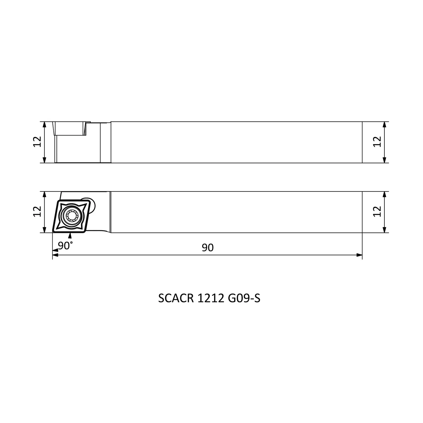 SCACR 1212 G09-S &mdash; dimensioned drawing