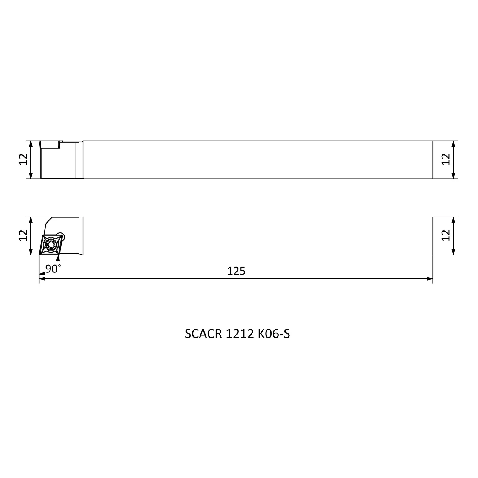 SCACR 1212 K06-S &mdash; dimensioned drawing