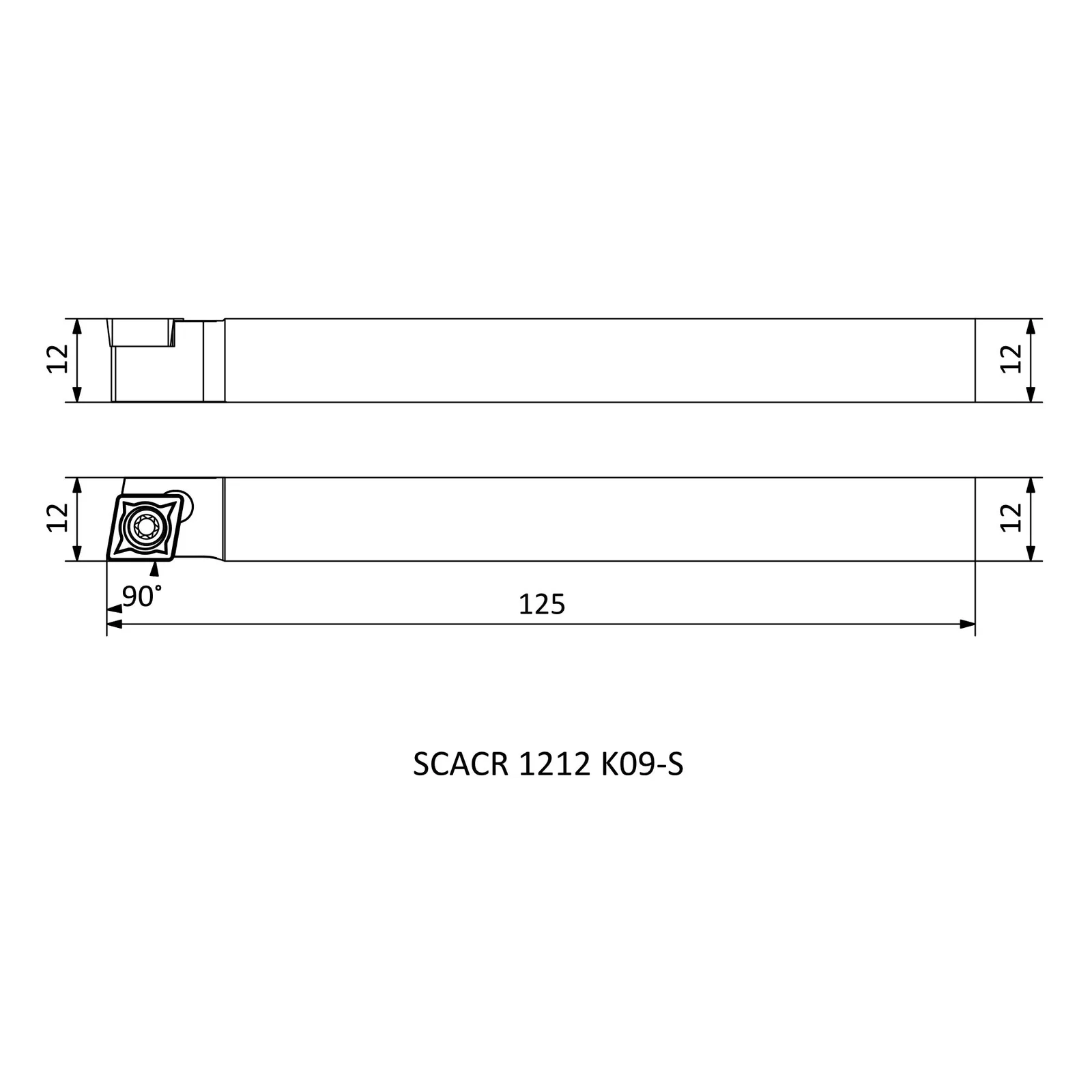 SCACR 1212 K09-S &mdash; dimensioned drawing