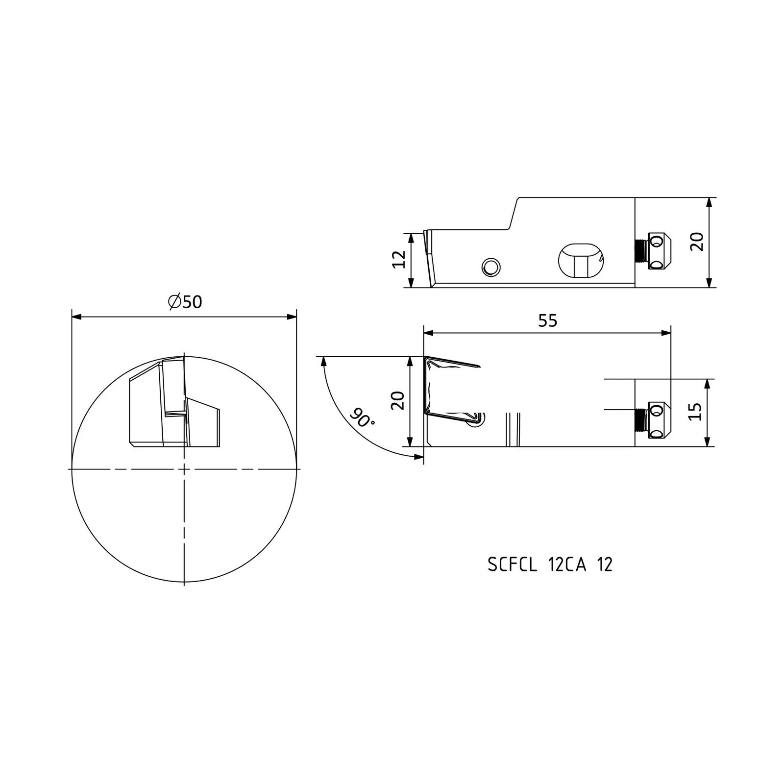 SCFCL 12CA 12 &mdash; dimensioned drawing