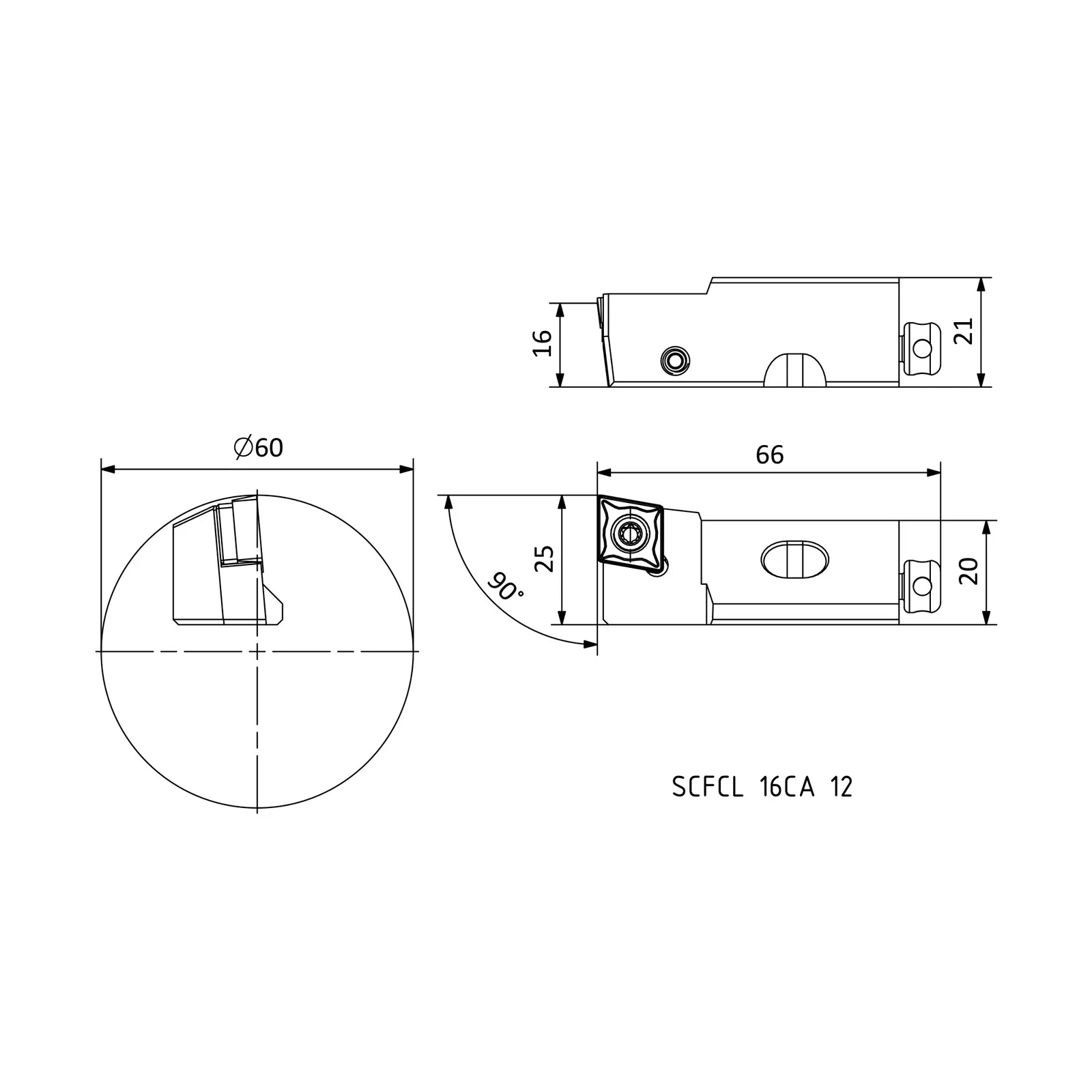 SCFCL 16CA 12 &mdash; dimensioned drawing