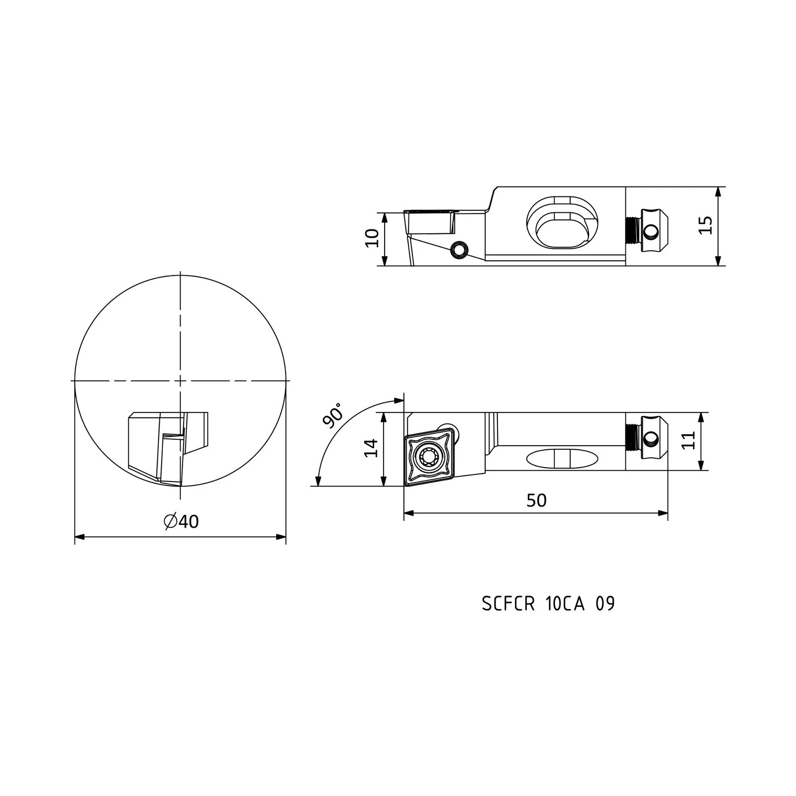 SCFCR 10CA 09 &mdash; dimensioned drawing