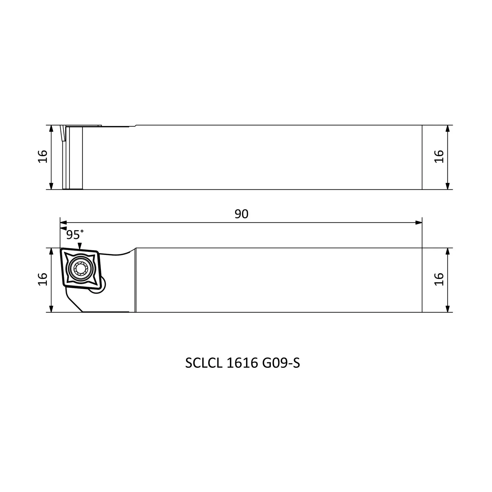 SCLCL 1616 G09-S &mdash; dimensioned drawing