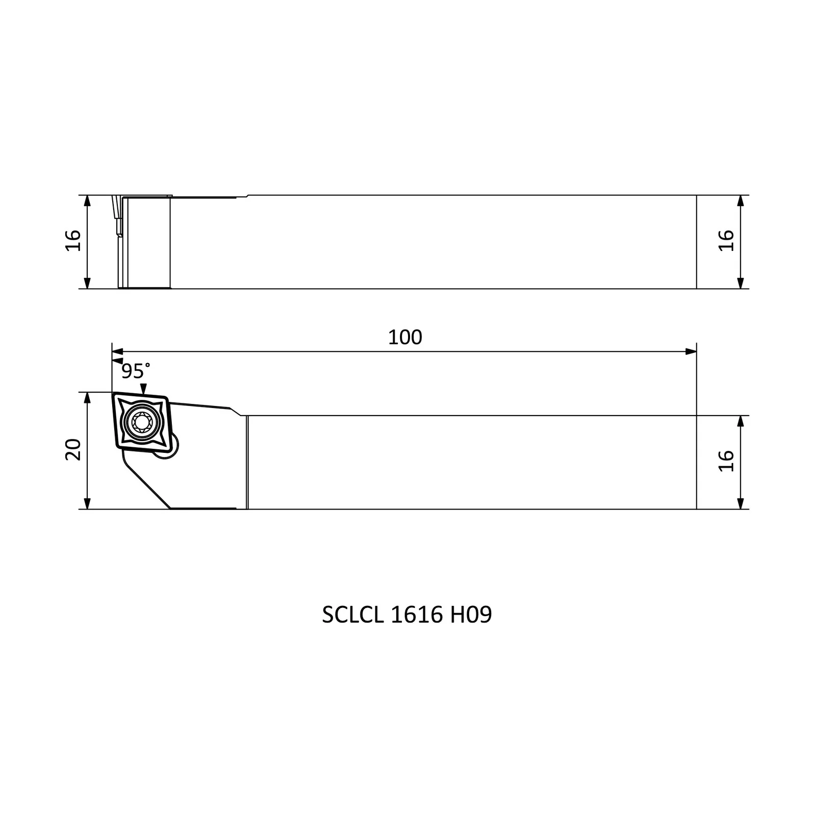 SCLCL 1616 H09 &mdash; dimensioned drawing