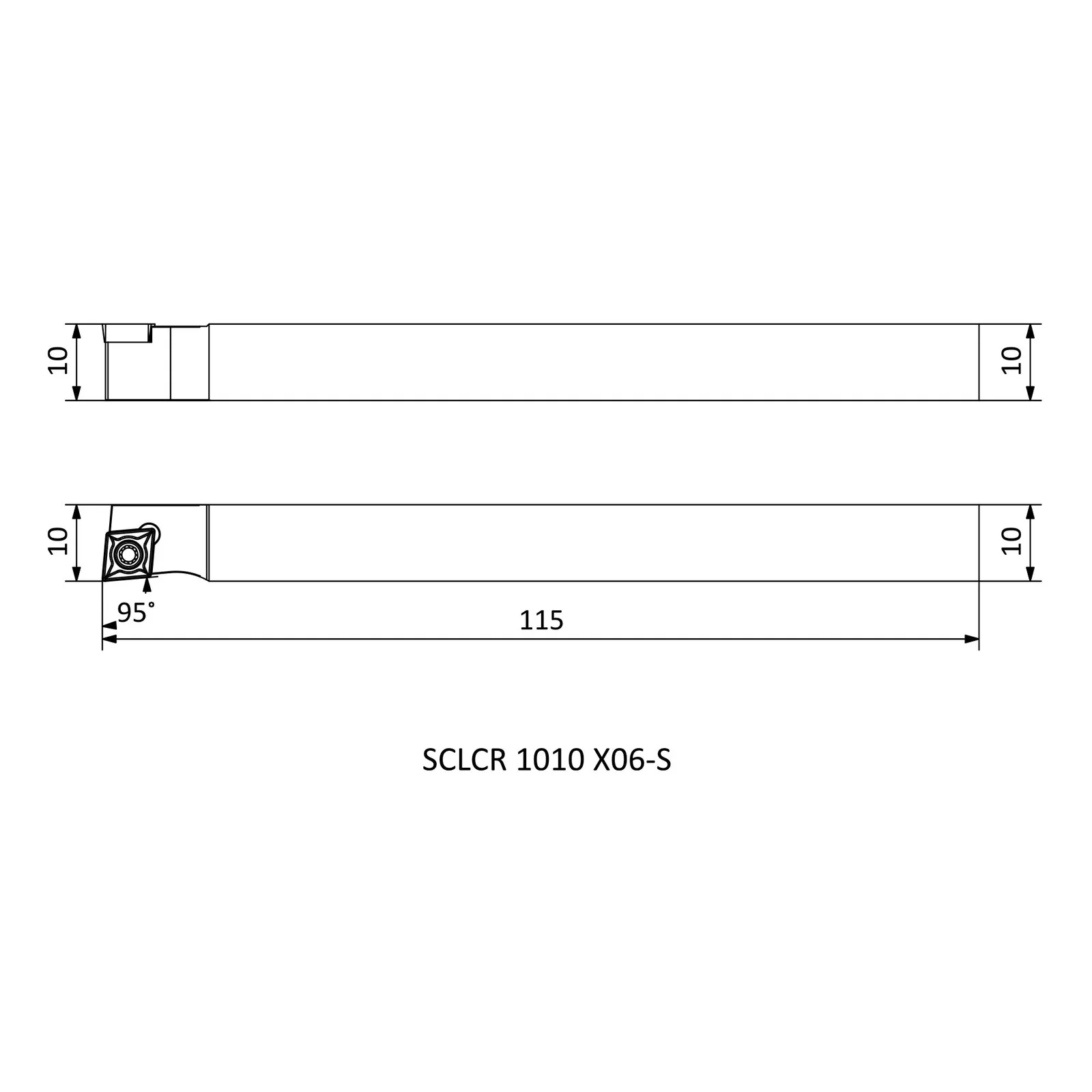 SCLCR 1010 X06-S &mdash; dimensioned drawing