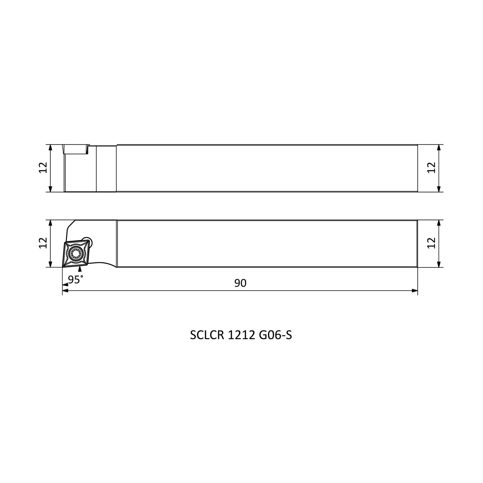 SCLCR 1212 G06-S &mdash; dimensioned drawing