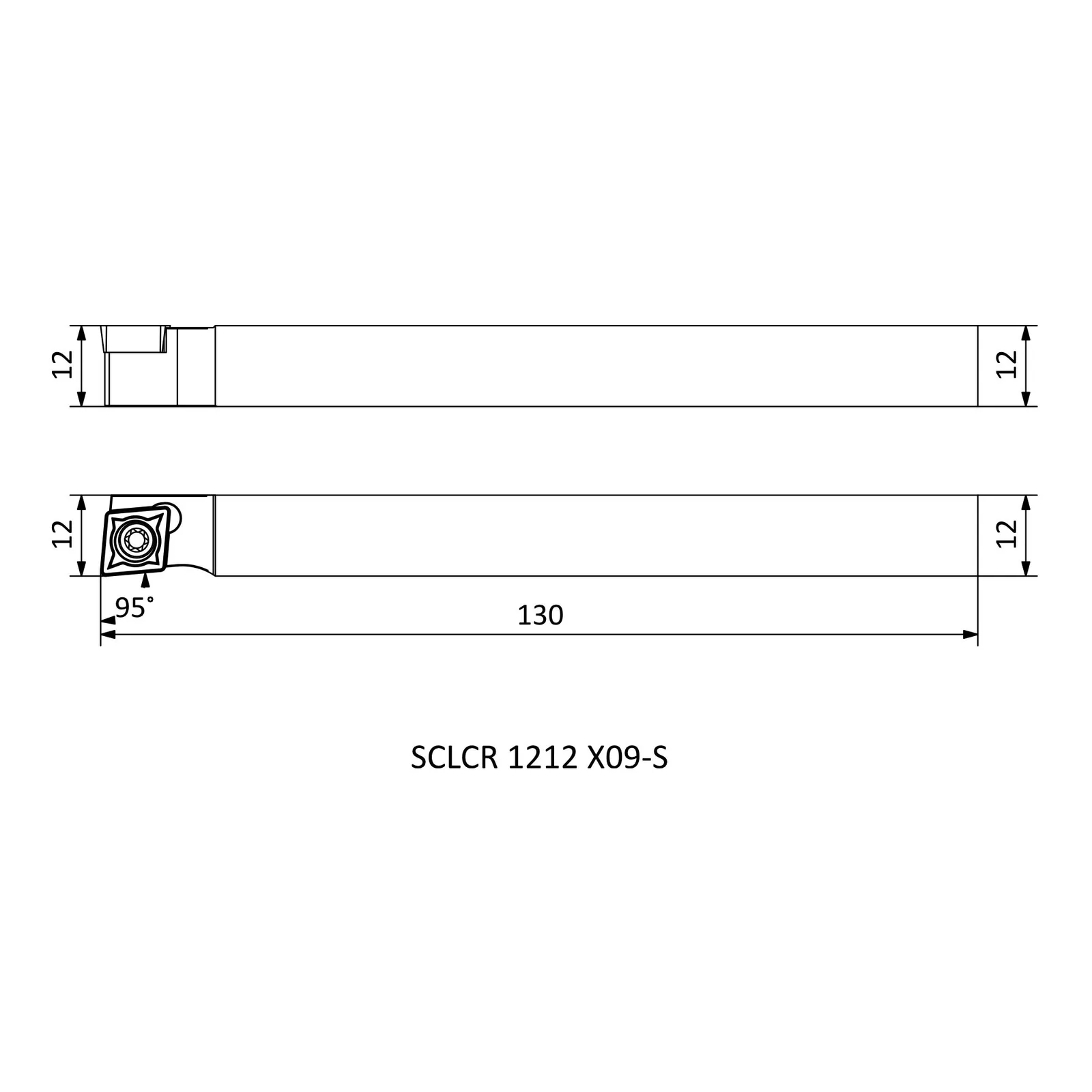 SCLCR 1212 X09-S &mdash; dimensioned drawing