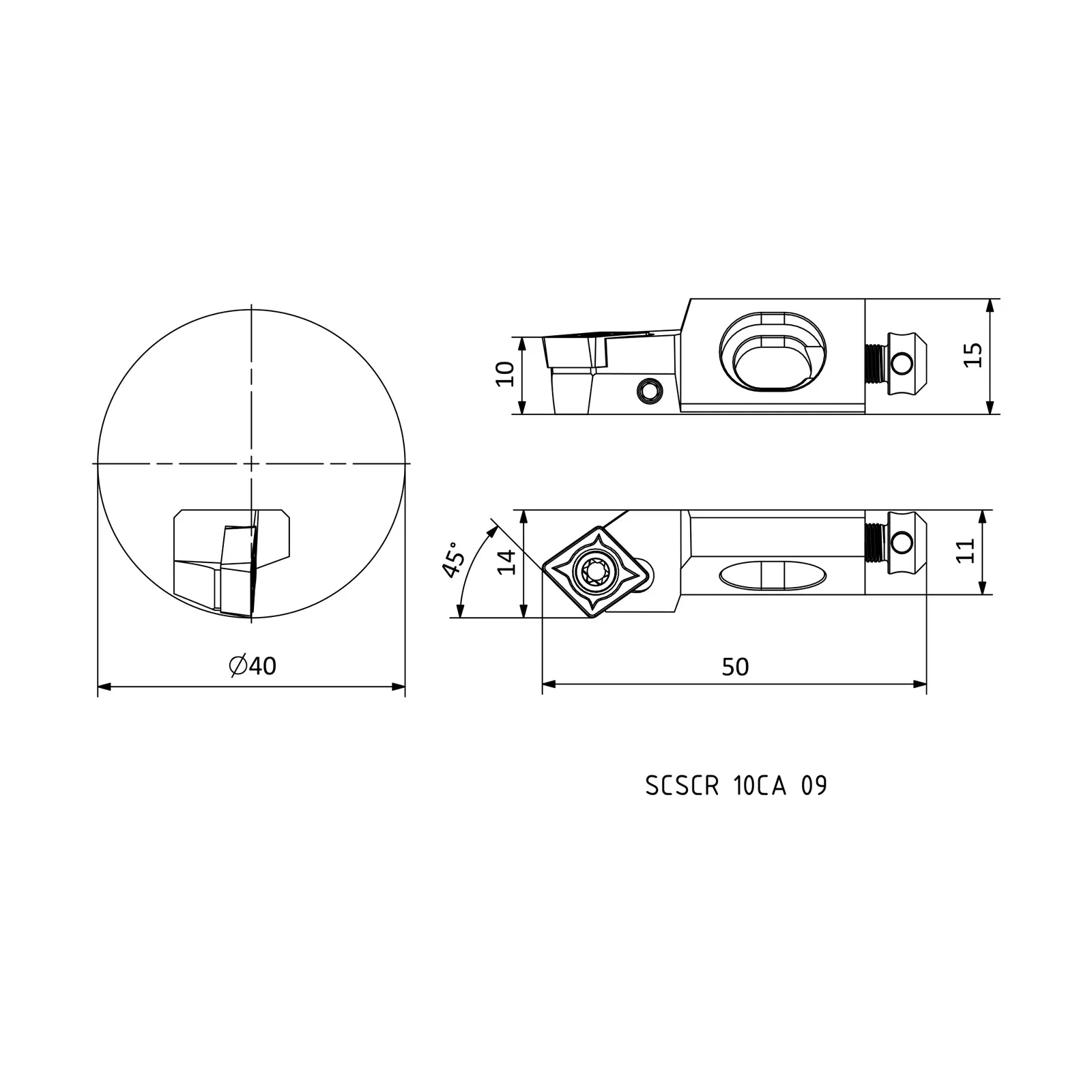 SCSCR 10CA 09 &mdash; dimensioned drawing