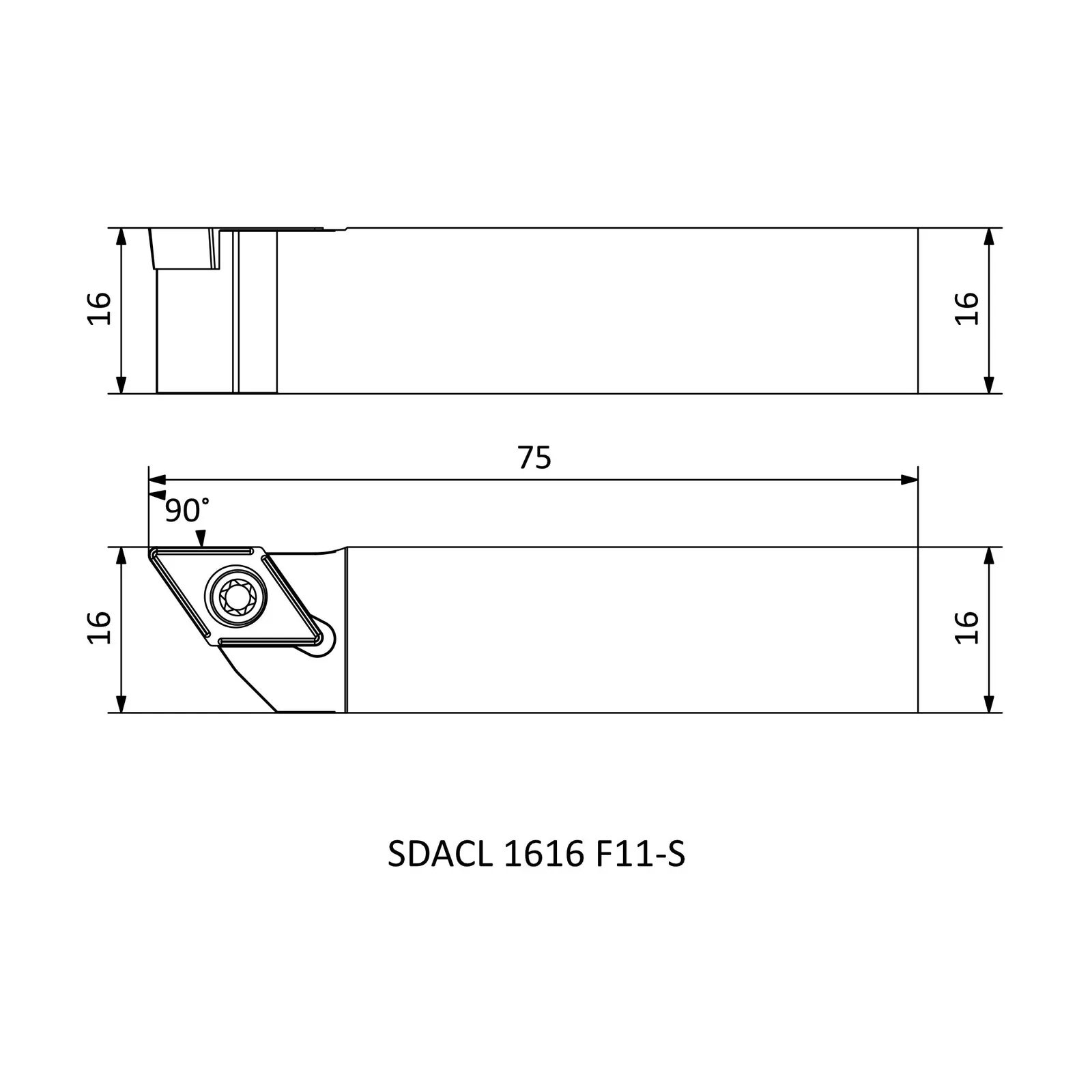 SDACL 1616 F11-S &mdash; dimensioned drawing