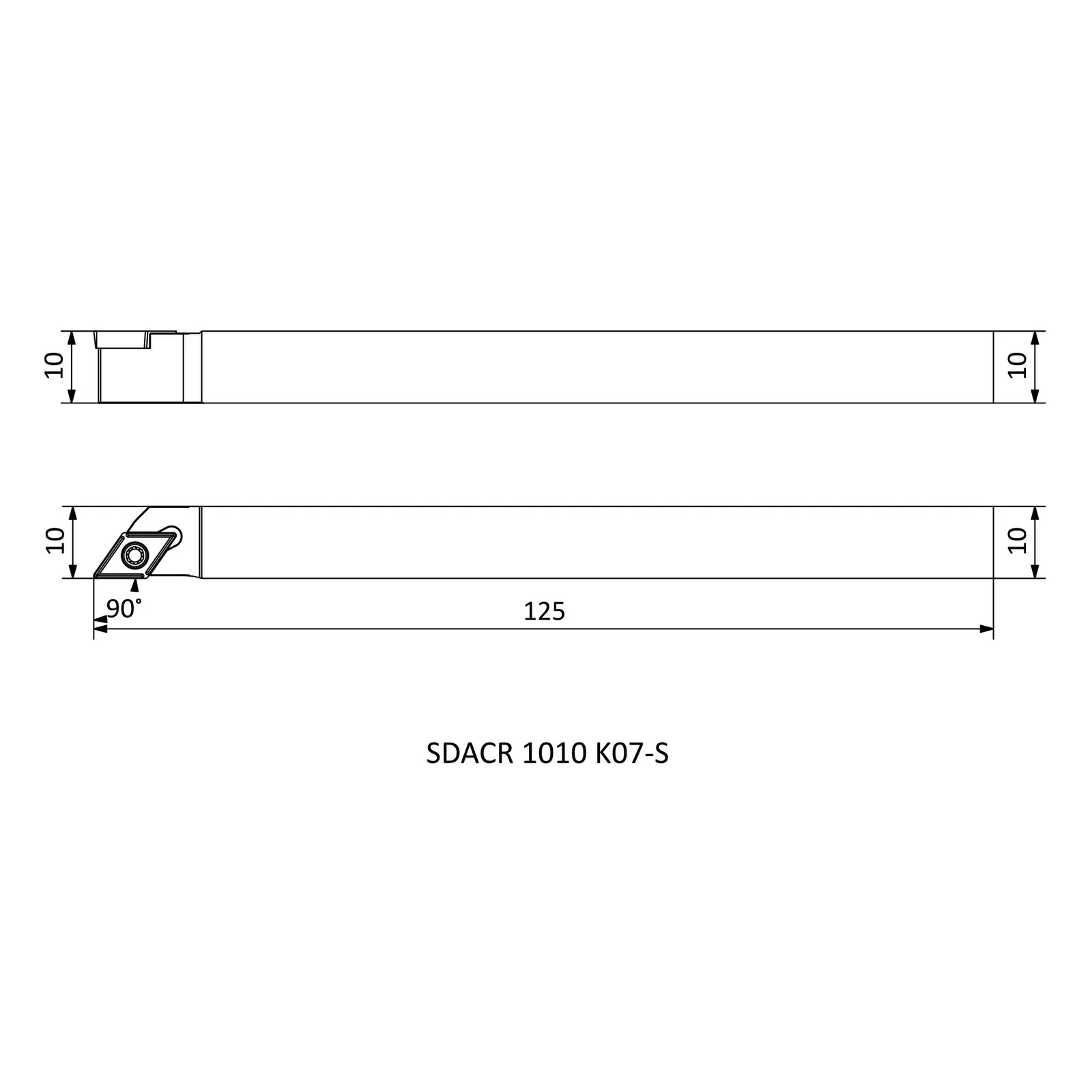 SDACR 1010 K07-S &mdash; dimensioned drawing