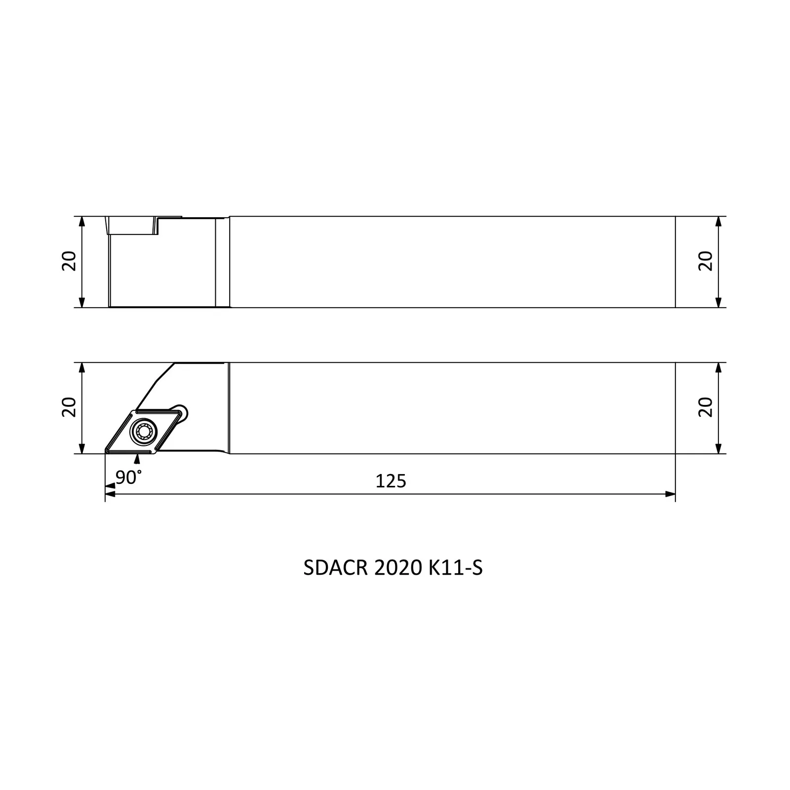 SDACR 2020 K11-S &mdash; dimensioned drawing