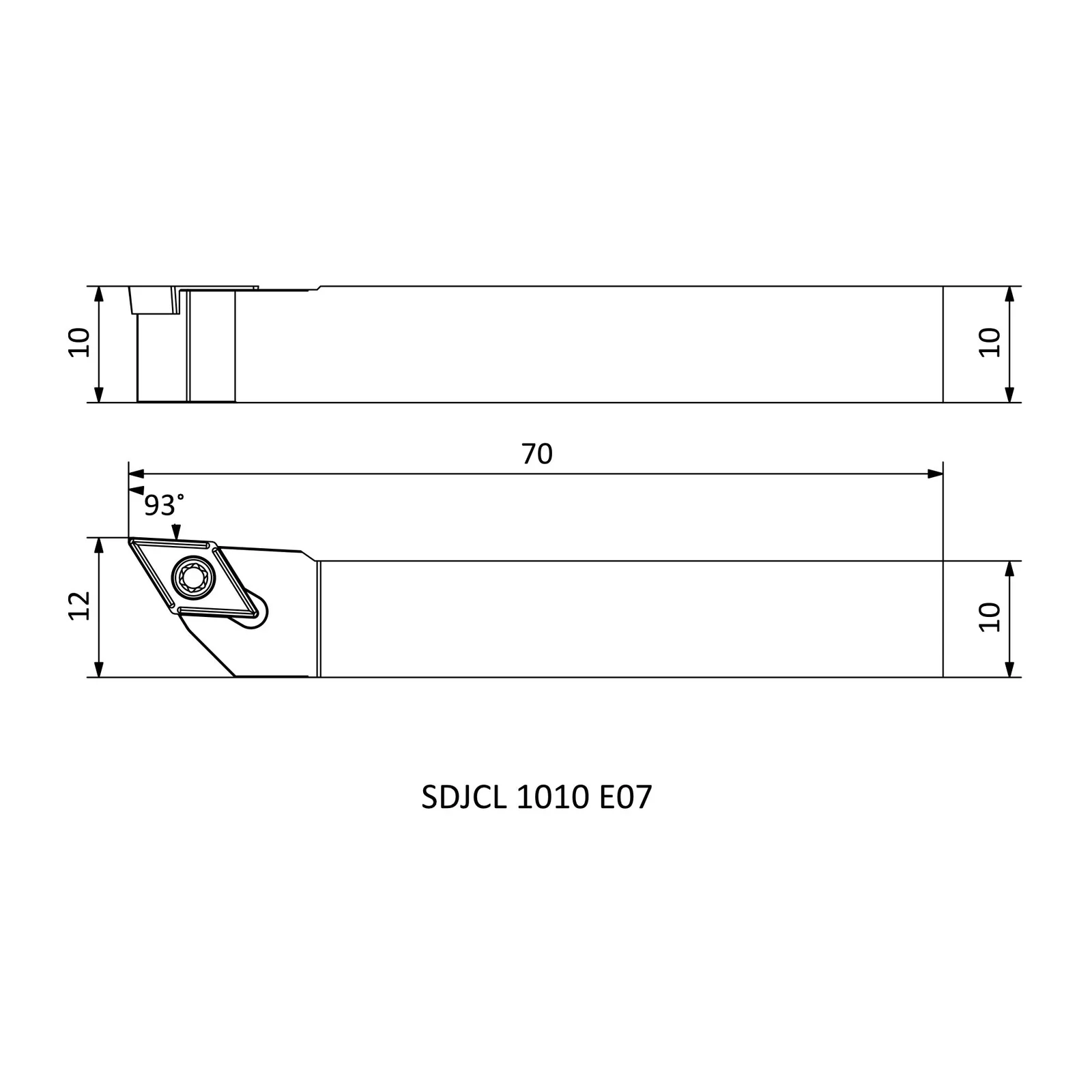 SDJCL 1010 E07 &mdash; dimensioned drawing