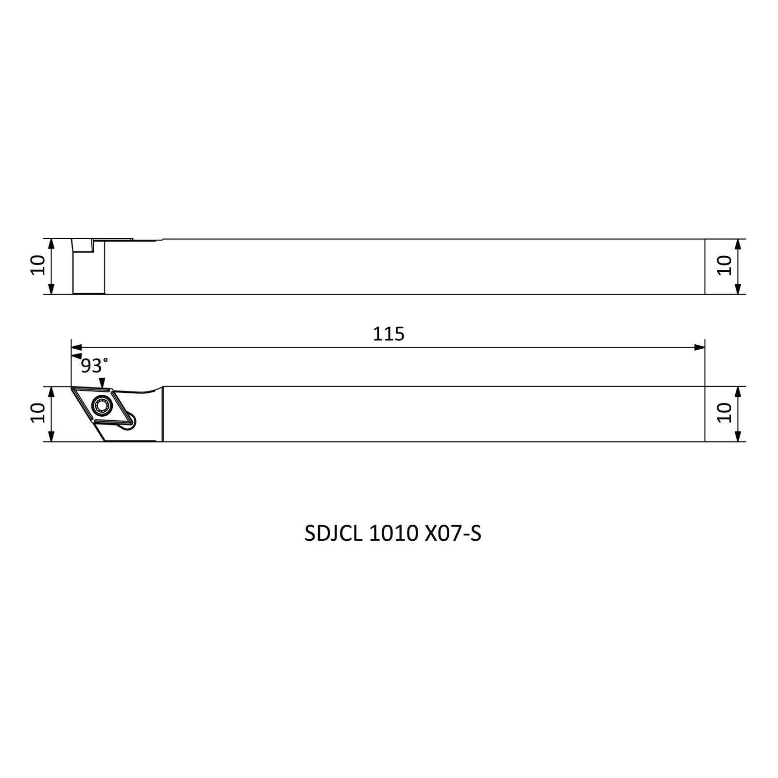 SDJCL 1010 X07-S &mdash; dimensioned drawing