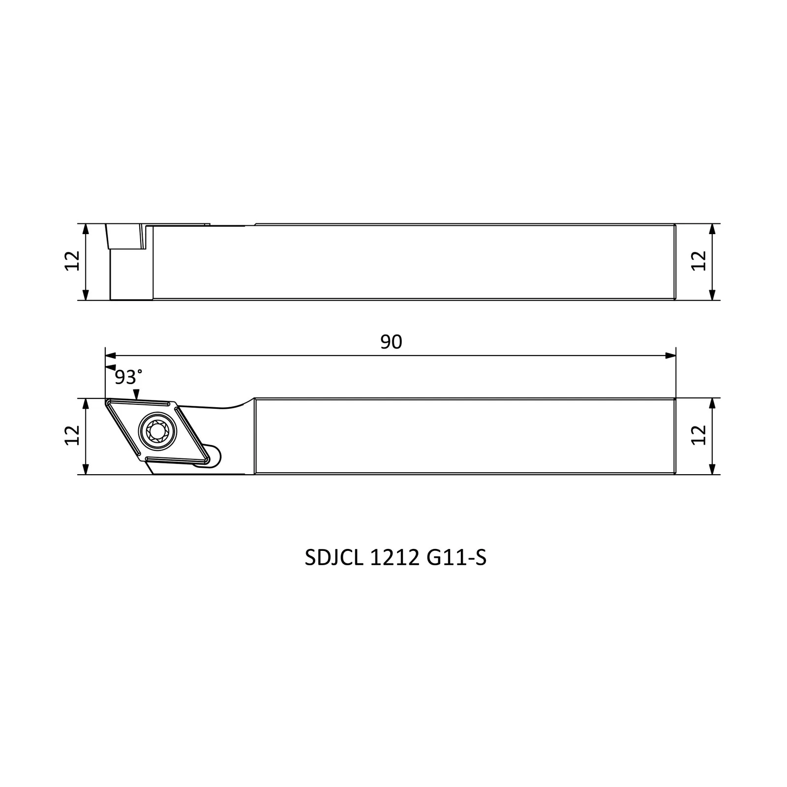 SDJCL 1212 G11-S &mdash; dimensioned drawing