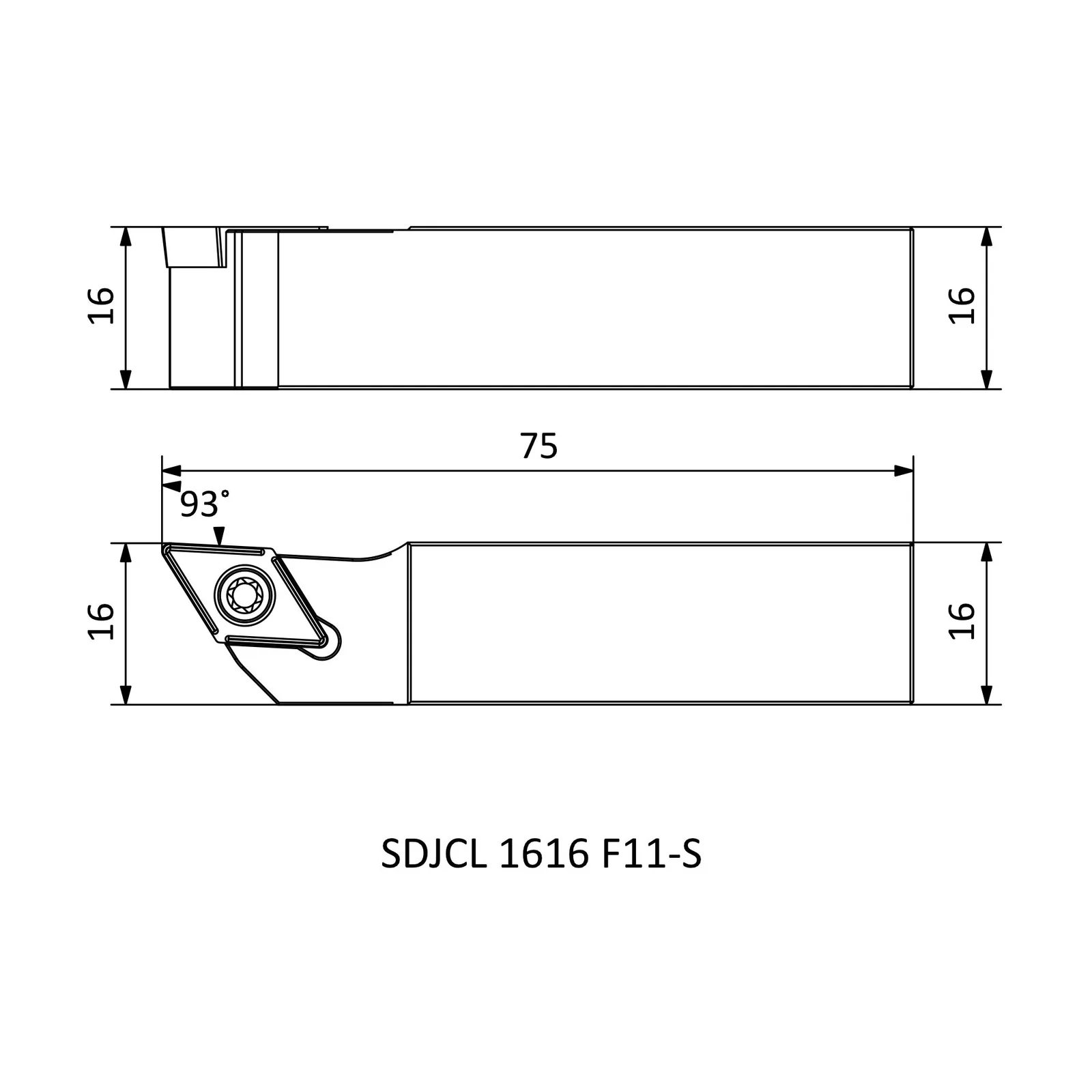 SDJCL 1616 F11-S &mdash; dimensioned drawing