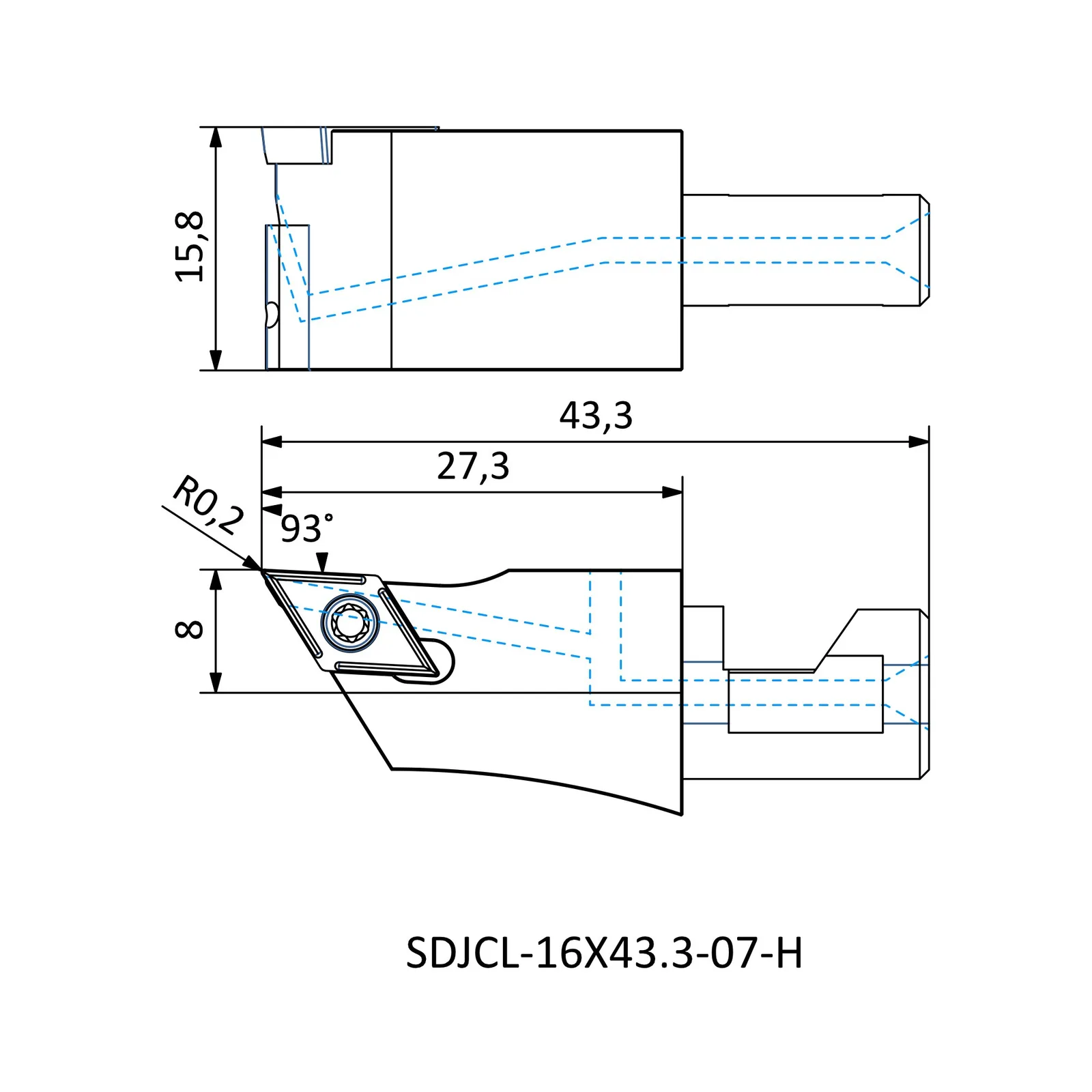 SDJCL-16X43.3-07-H &mdash; dimensioned drawing