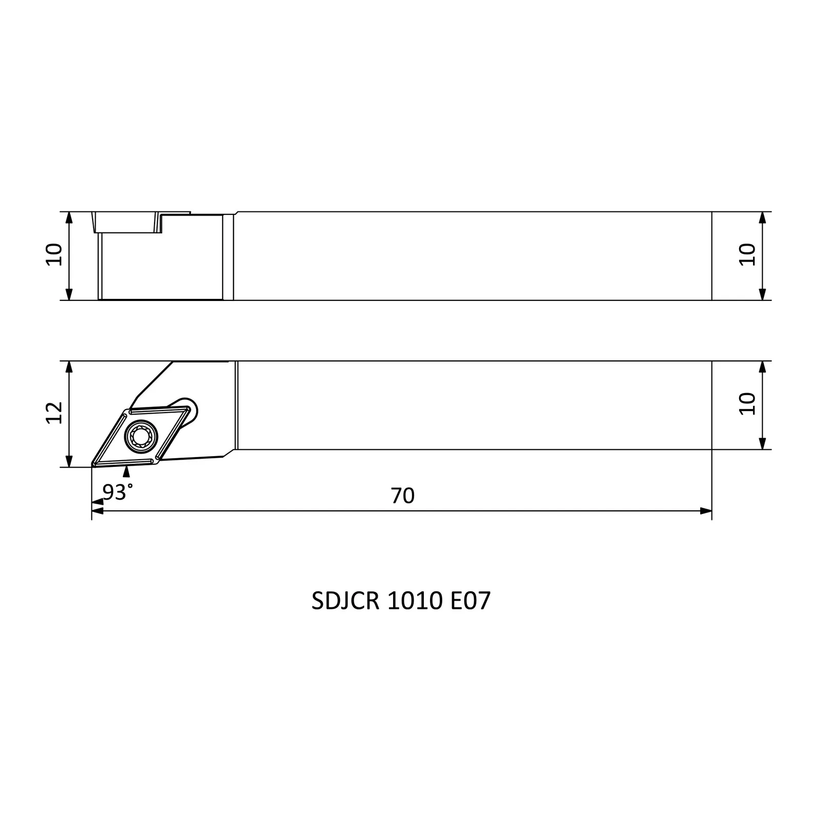 SDJCR 1010 E07 &mdash; dimensioned drawing