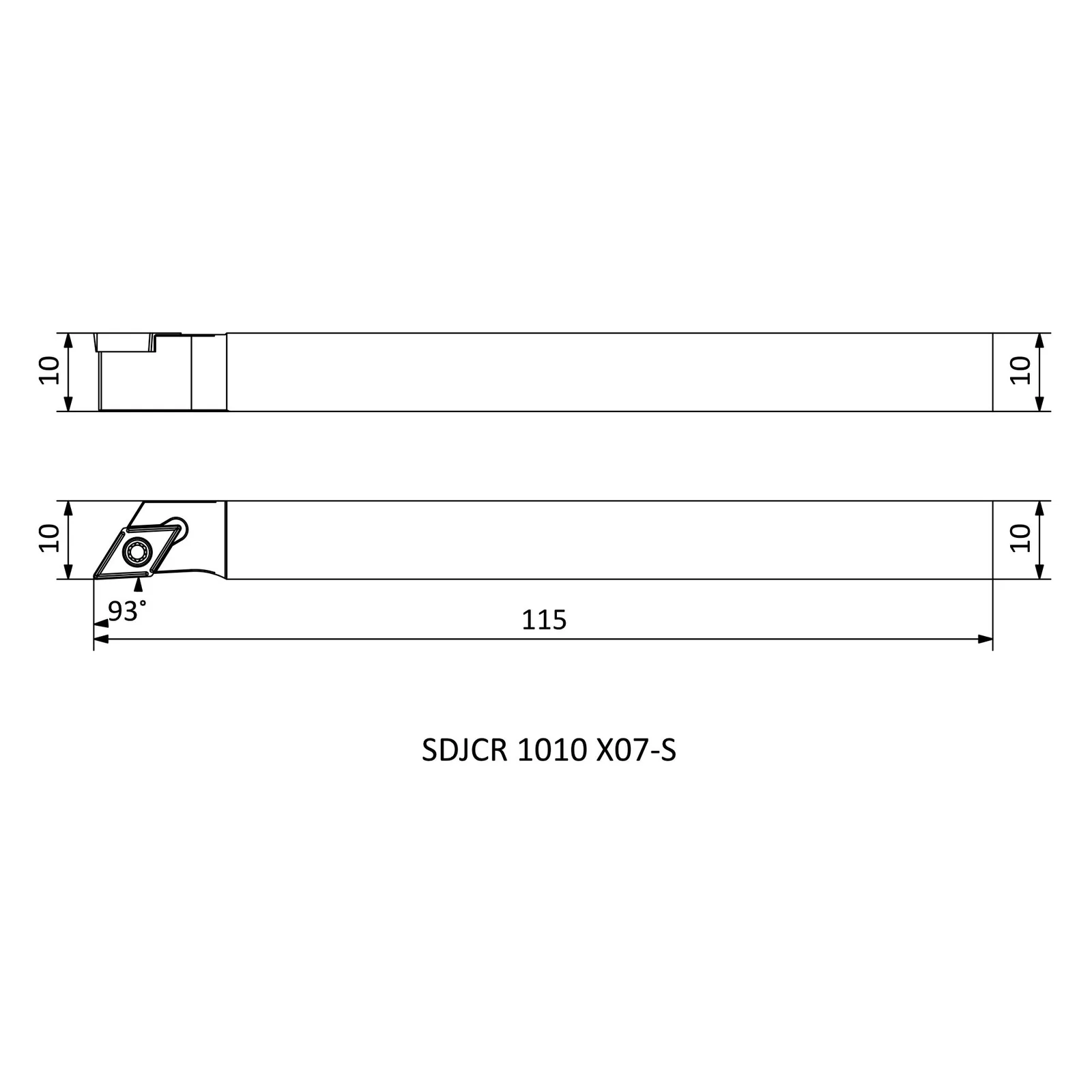 SDJCR 1010 X07-S &mdash; dimensioned drawing