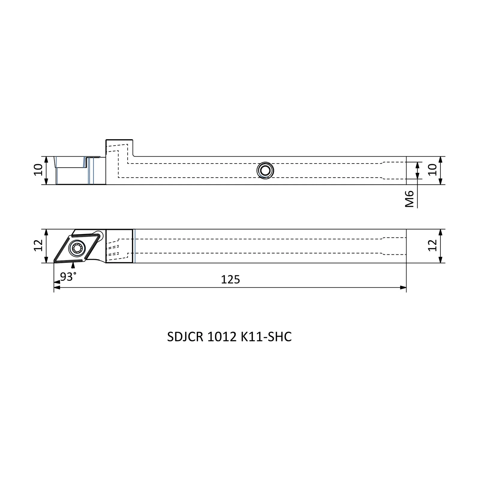 SDJCR 1012 K11-SHC &mdash; dimensioned drawing