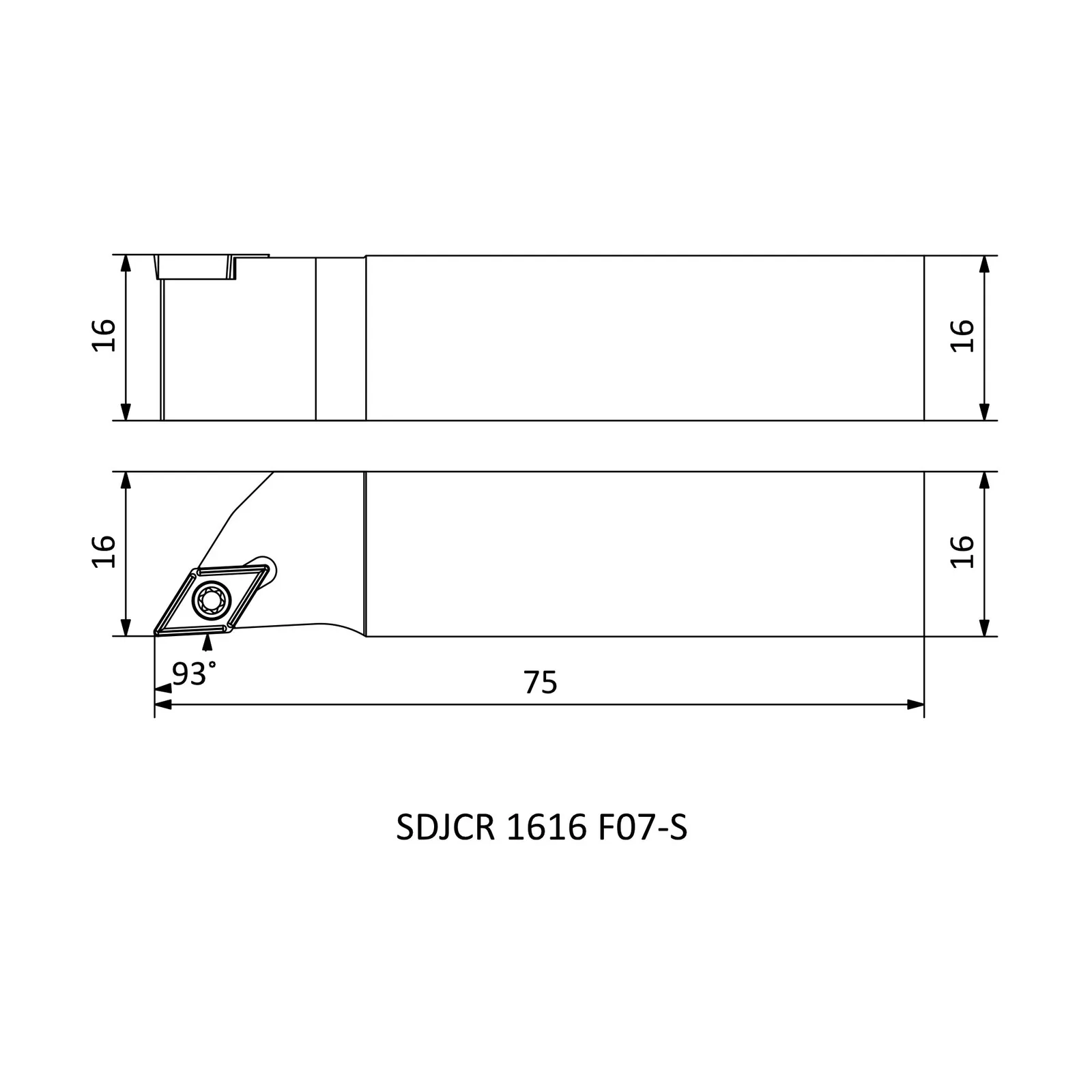 SDJCR 1616 F07-S &mdash; dimensioned drawing