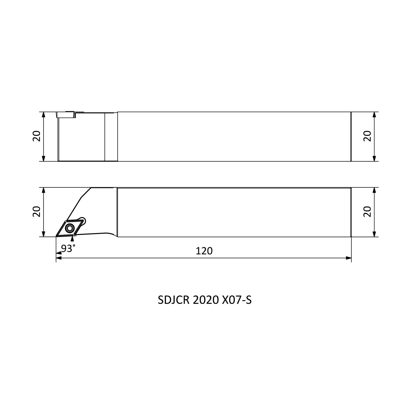 SDJCR 2020 X07-S &mdash; dimensioned drawing