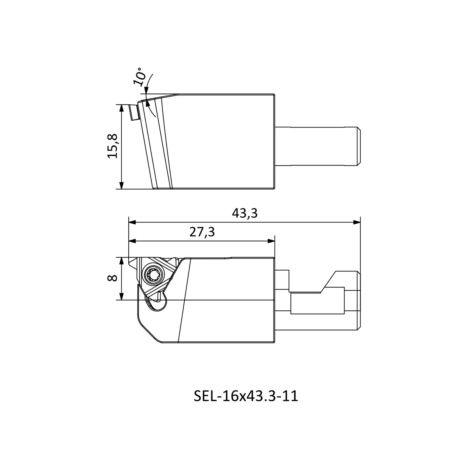 SEL-16x43.3-11 &mdash; dimensioned drawing