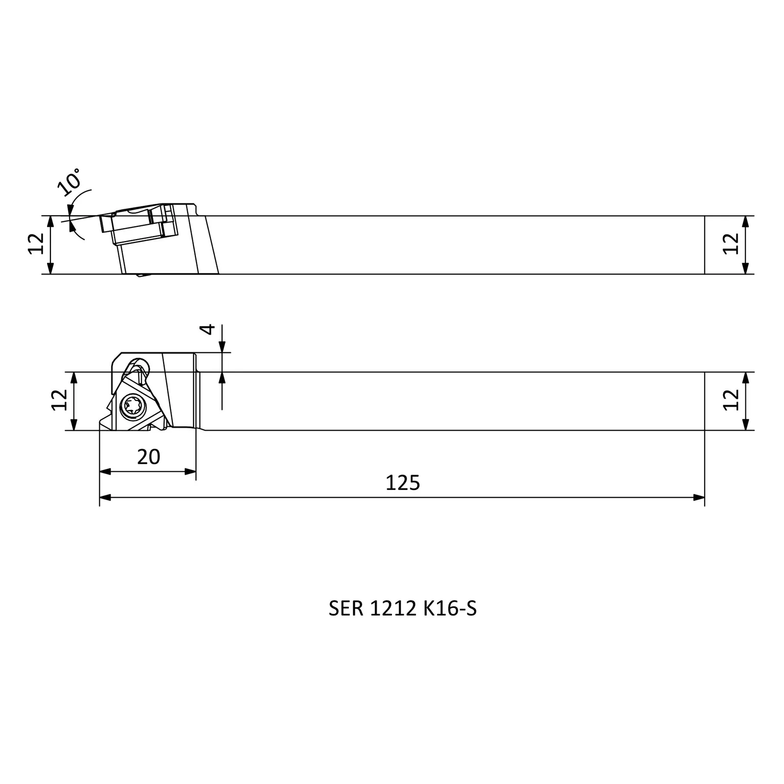 SER 1212 K16-S &mdash; dimensioned drawing