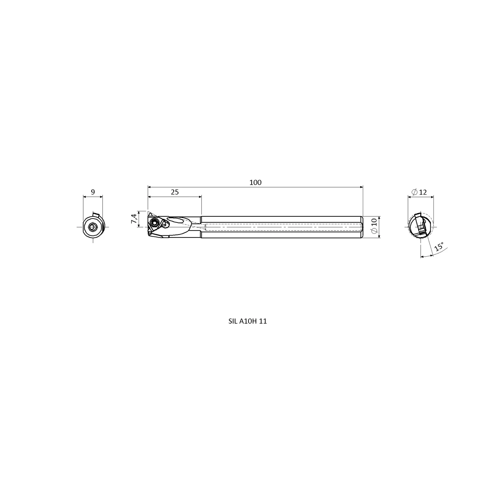 SIL A10H 11 &mdash; dimensioned drawing