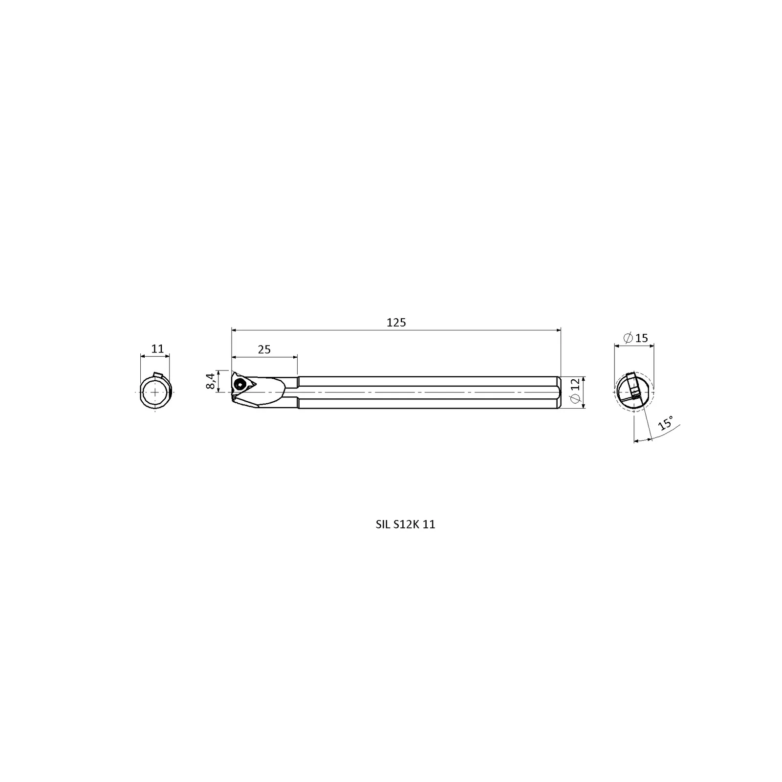 SIL S12K 11 &mdash; dimensioned drawing