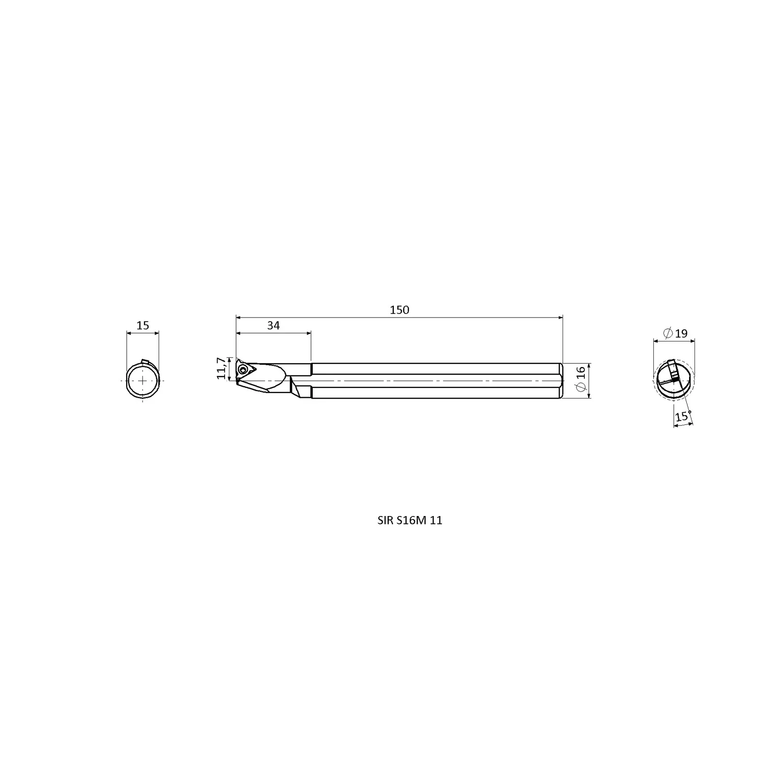 SIL S16M 11 &mdash; dimensioned drawing
