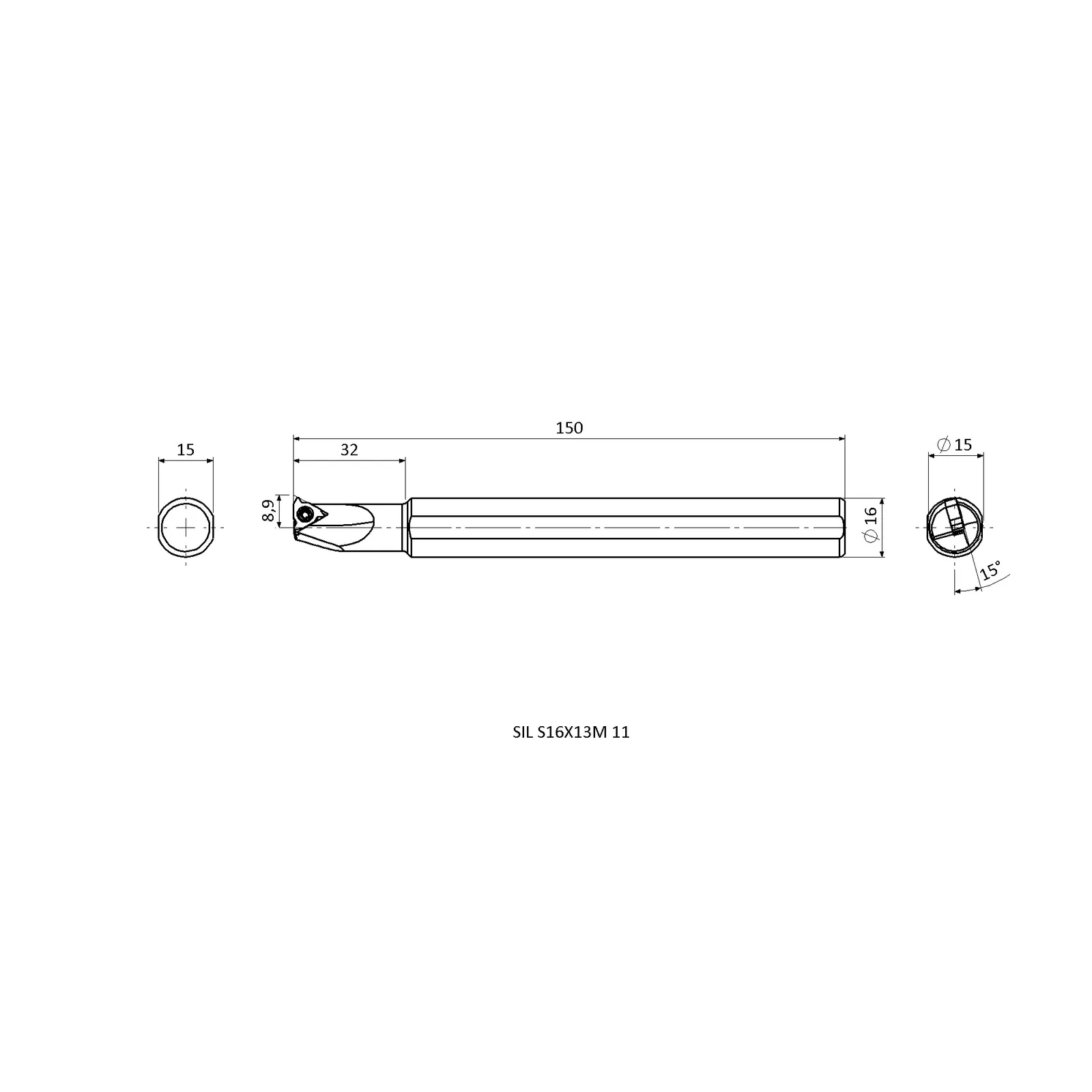 SIL S16X13M 11 &mdash; dimensioned drawing
