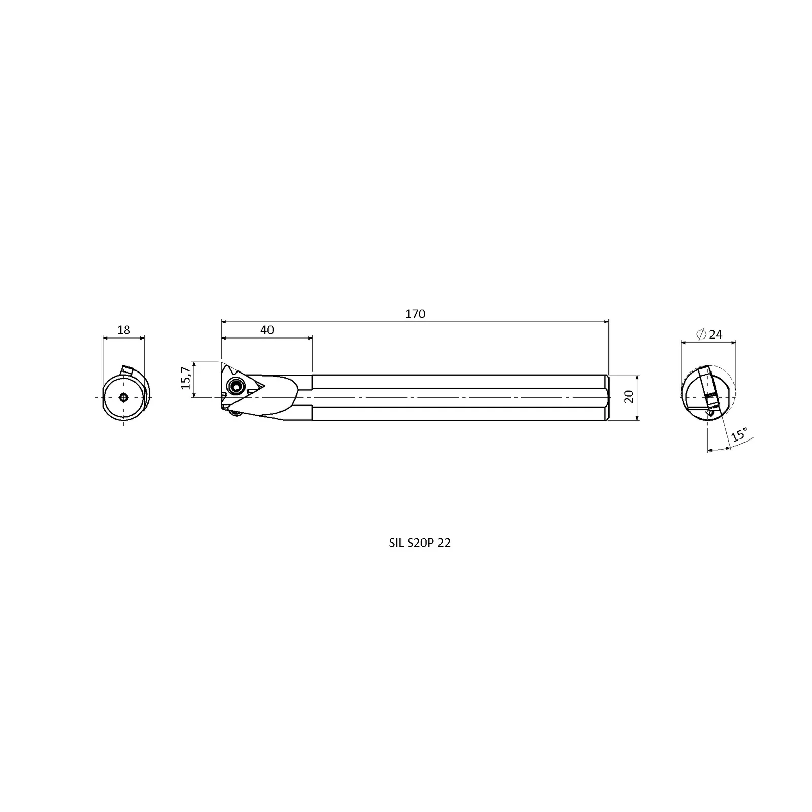 SIL S20P 22 &mdash; dimensioned drawing
